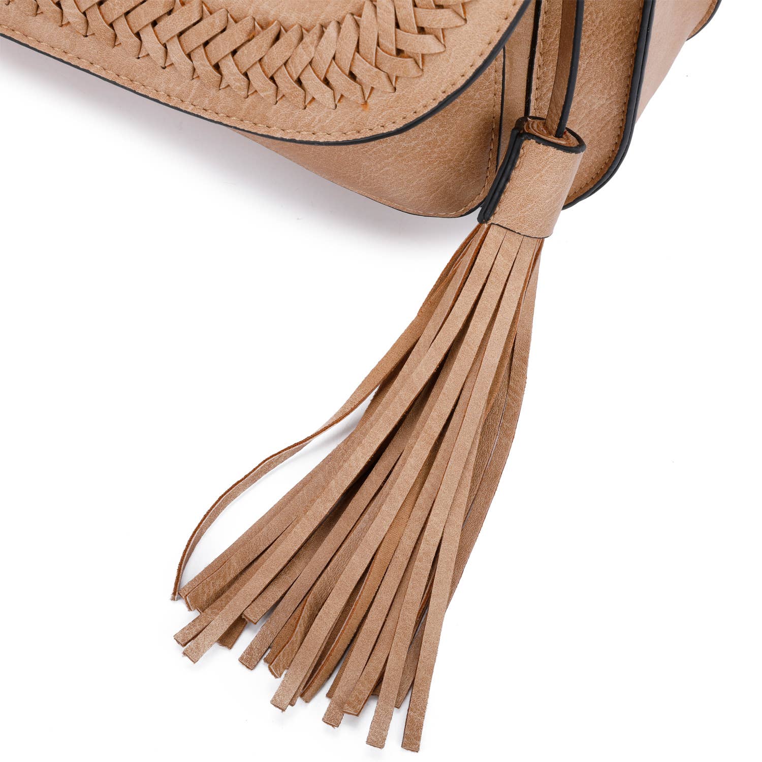 Alice Classic Vegan Leather Saddle Satchel Woven Bag - Posh West Boutique