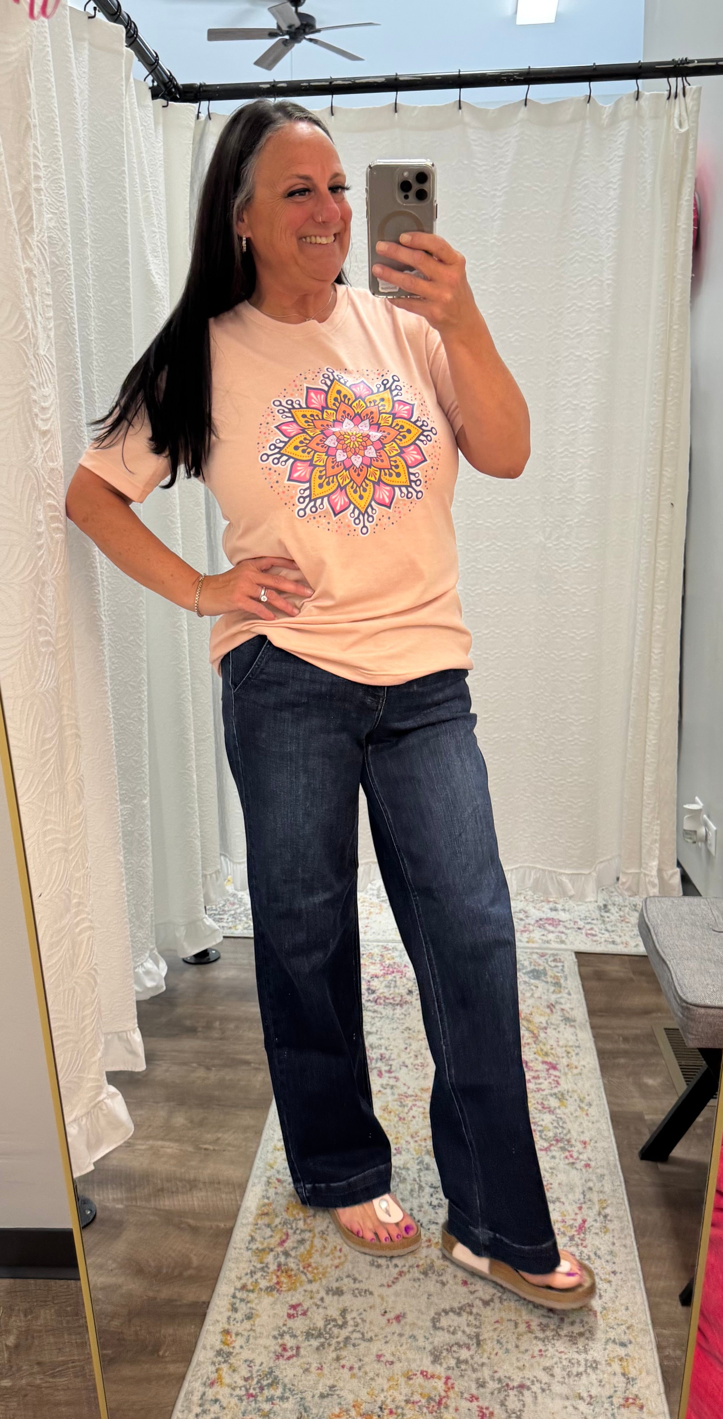 Pink Mandala T-Shirt - Posh West Boutique