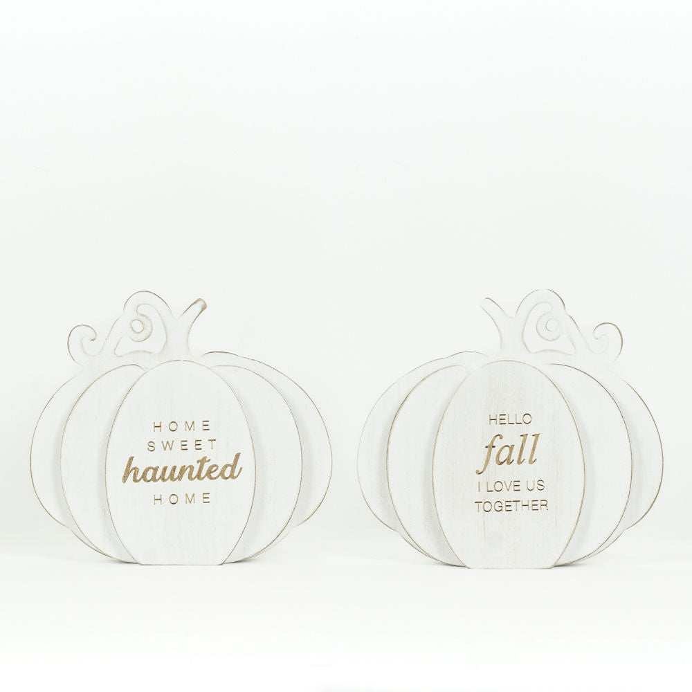 Hello Fall/Haunted Reversible Pumpkin