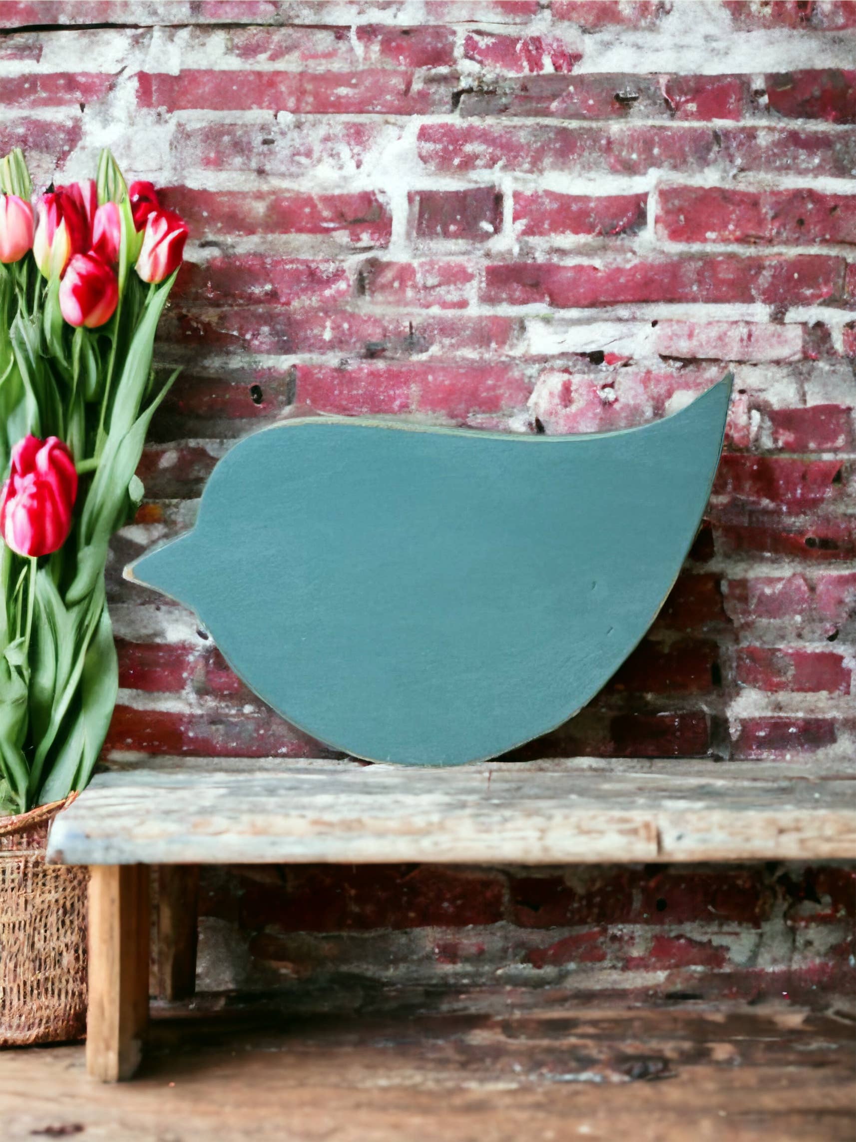 Primitive/Rustic Wood Bird Shelf Sitter - Posh West Boutique