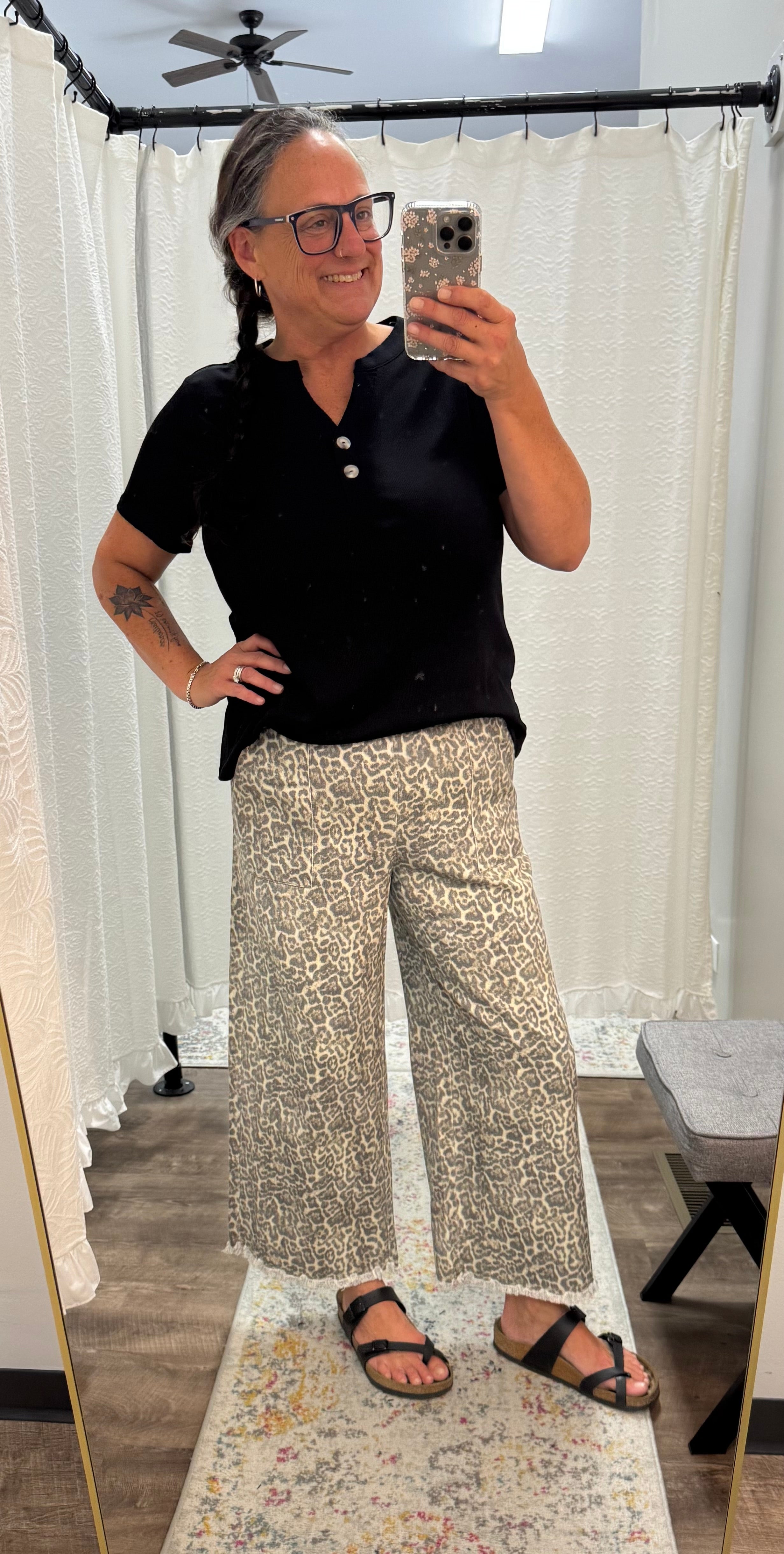 Leopard Print Drawstring Waist Pants - Posh West Boutique