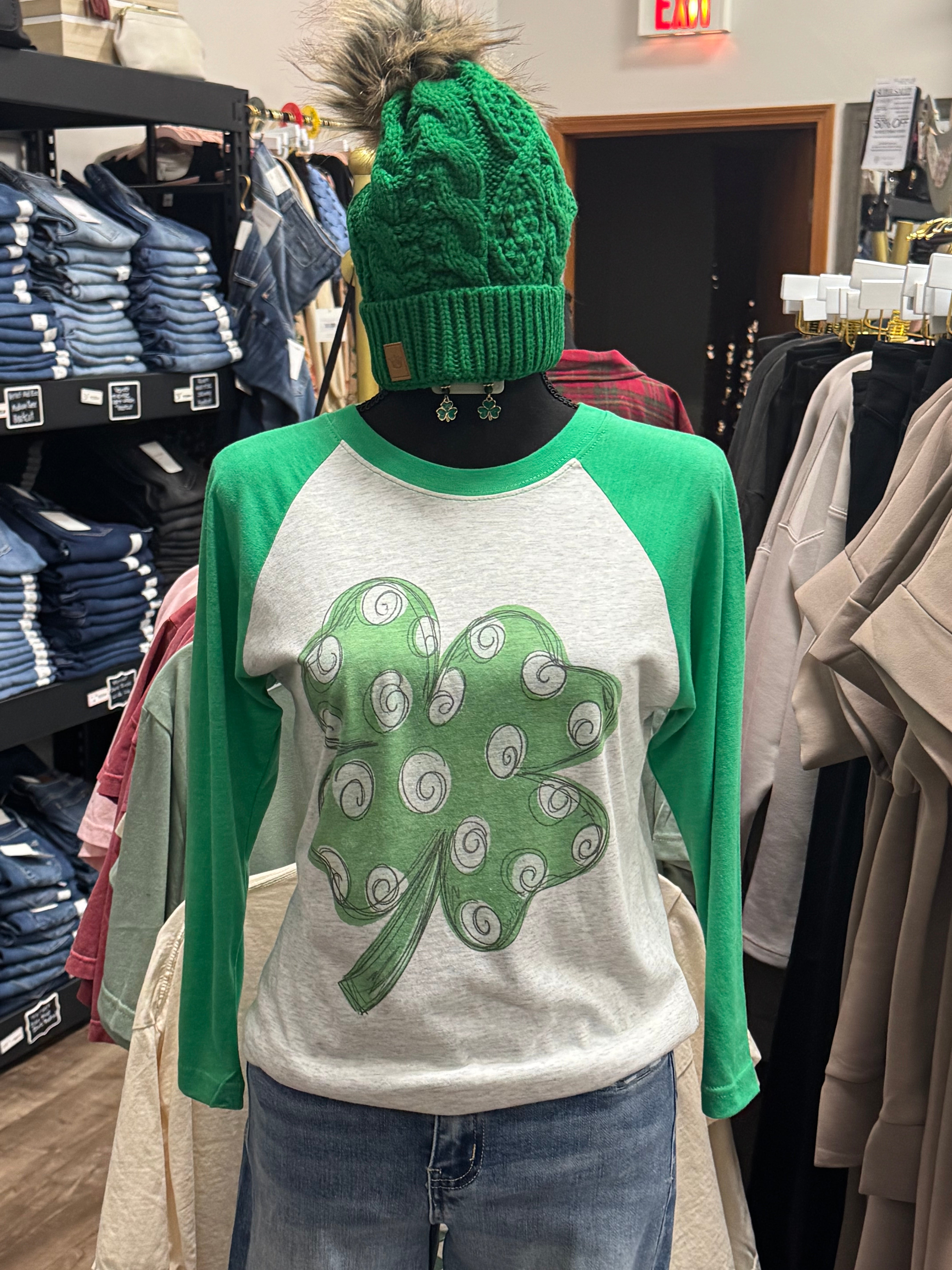 Shamrock Raglan - Posh West Boutique