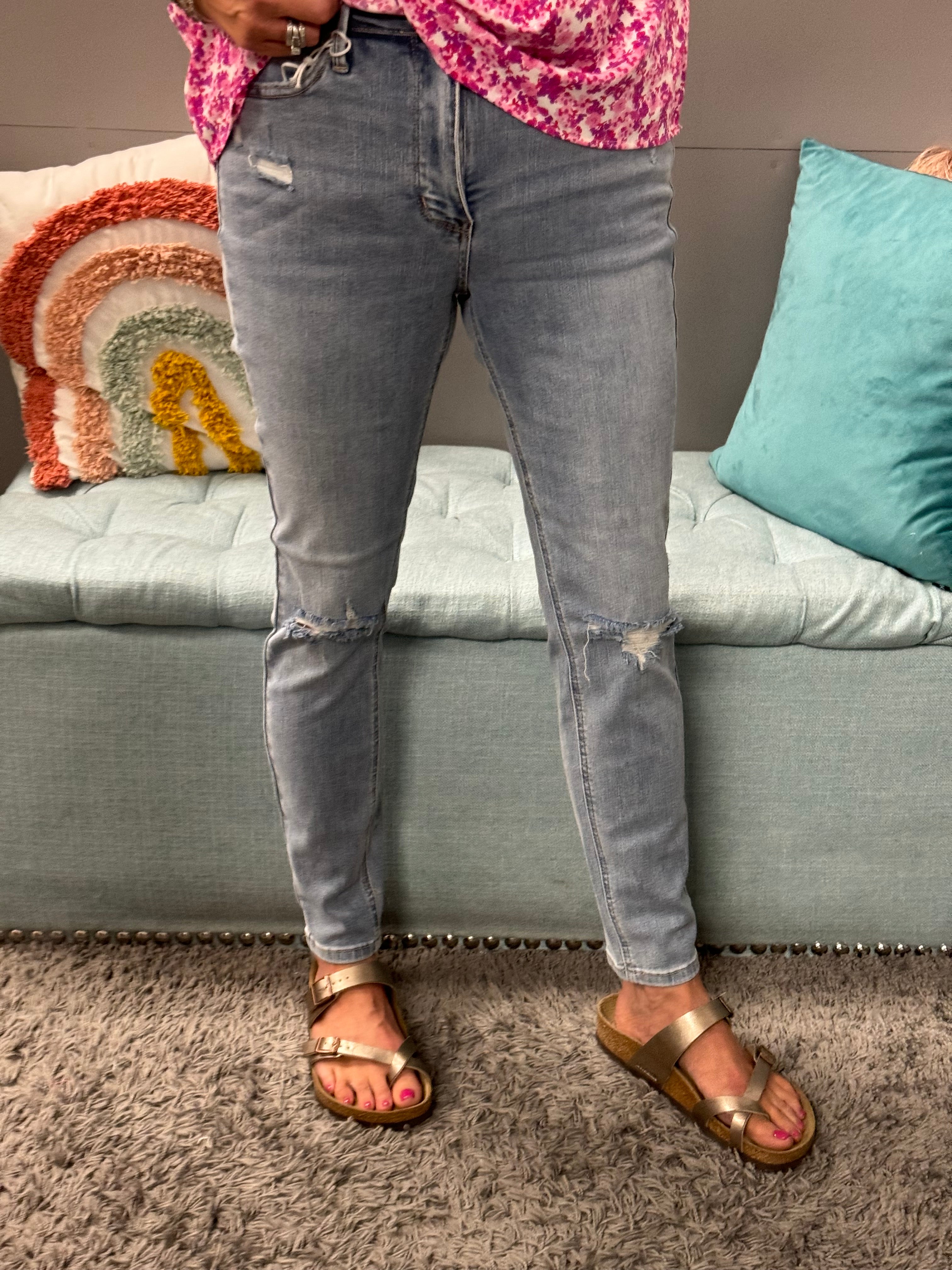 Judy Blue Tummy Control Light Wash Skinny Jeans - Posh West Boutique