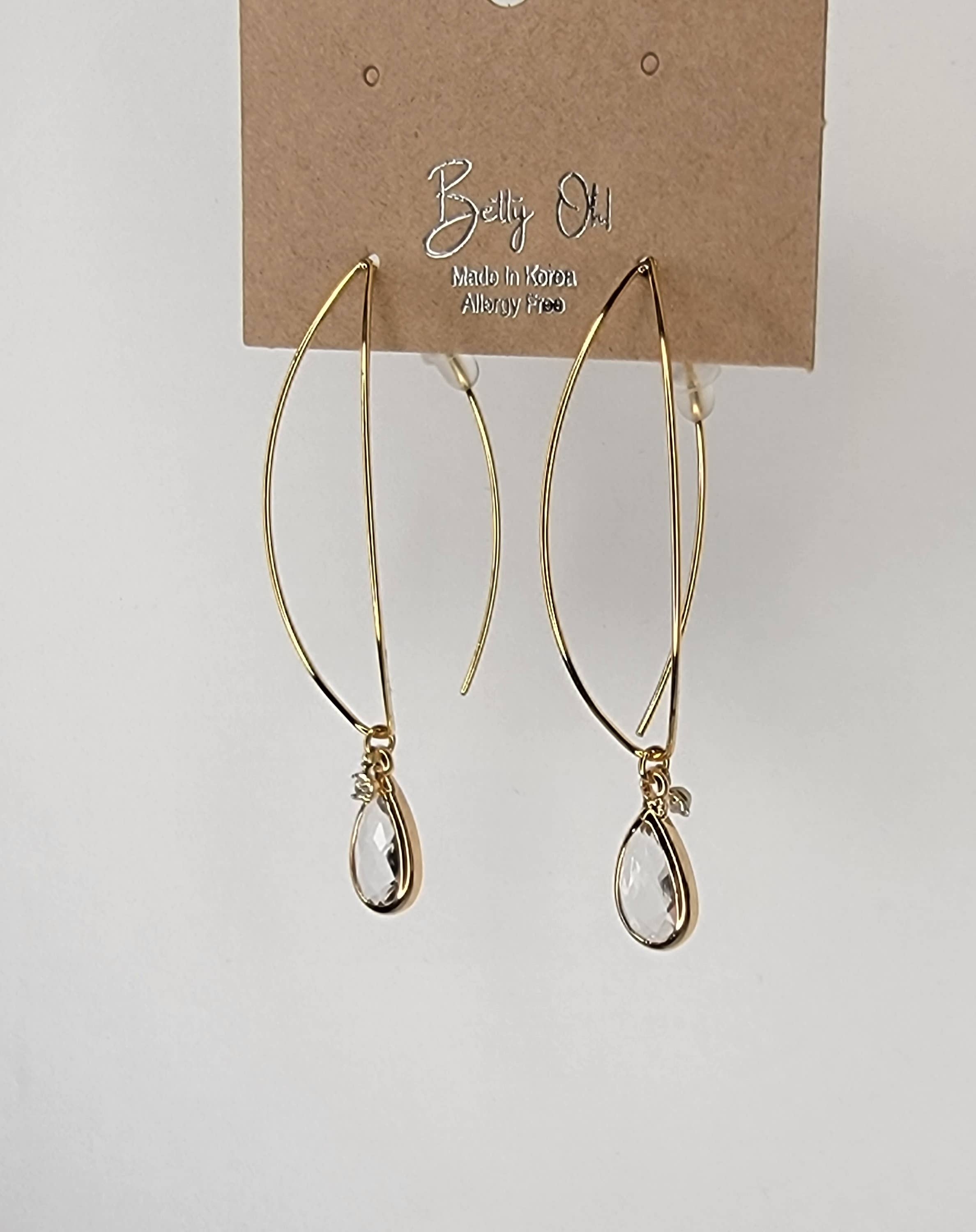 Gold Dangle Earrings with Charm - Posh West Boutique