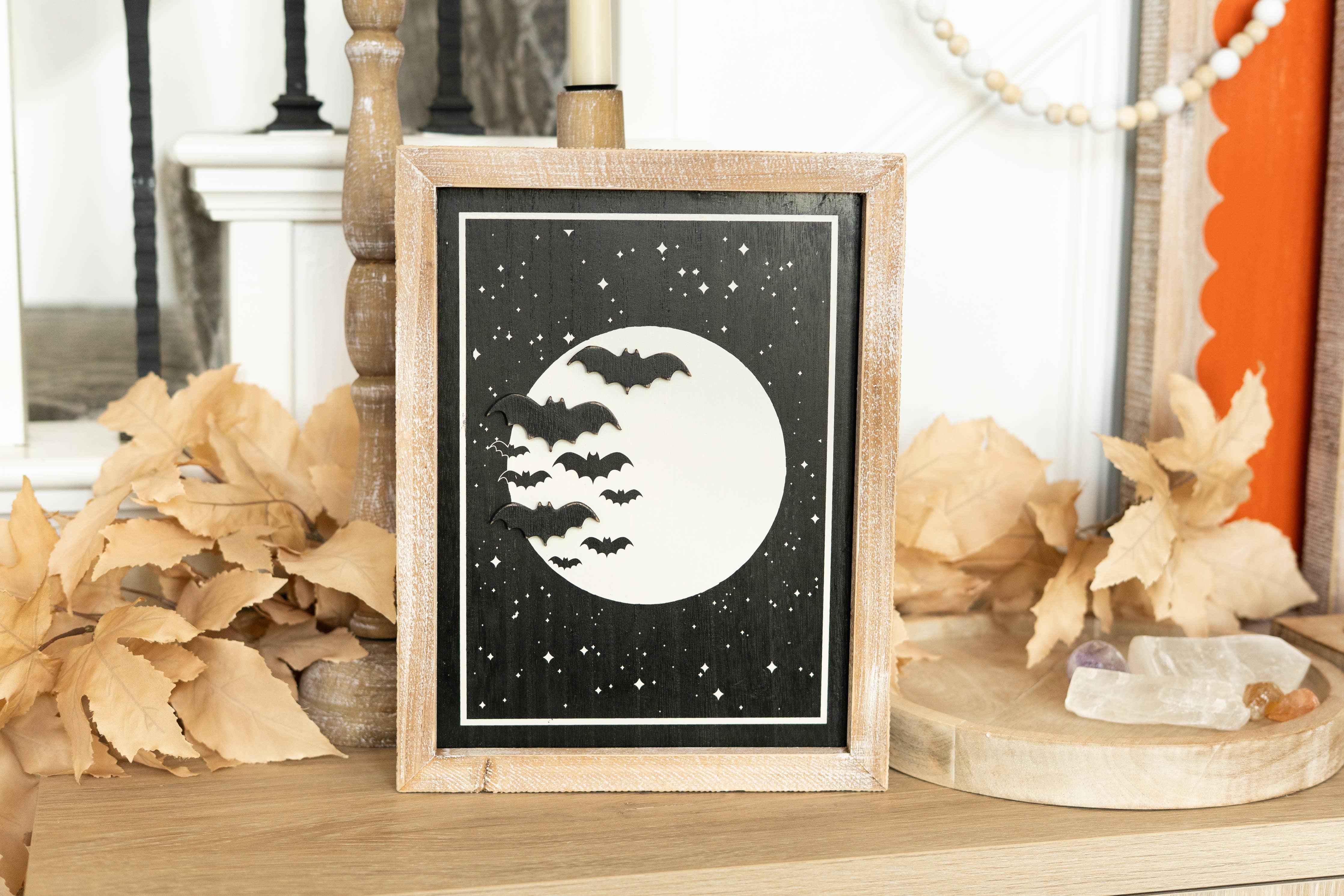 Moon/Pumpkin Reversible Sign