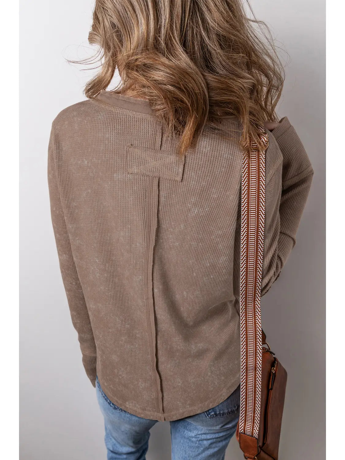 Caramel Waffle Long Sleeve Top