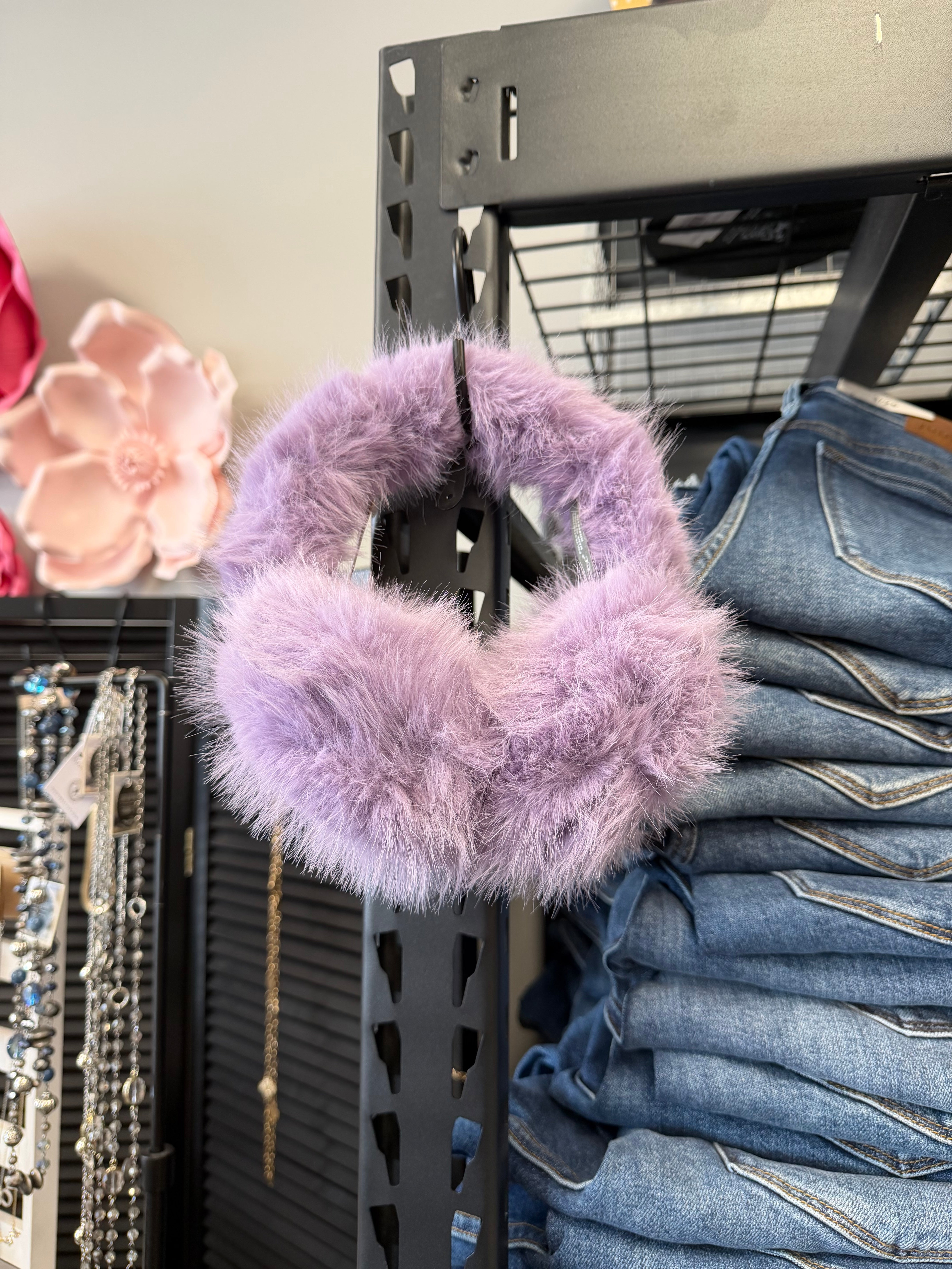 Lavender Long Faux Fur C.C Earmuff