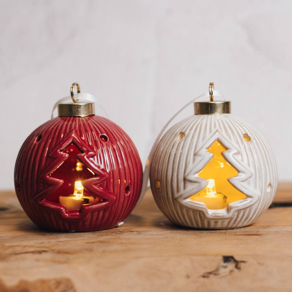 Tree Red Ornament with LED Light - Posh West Boutique
