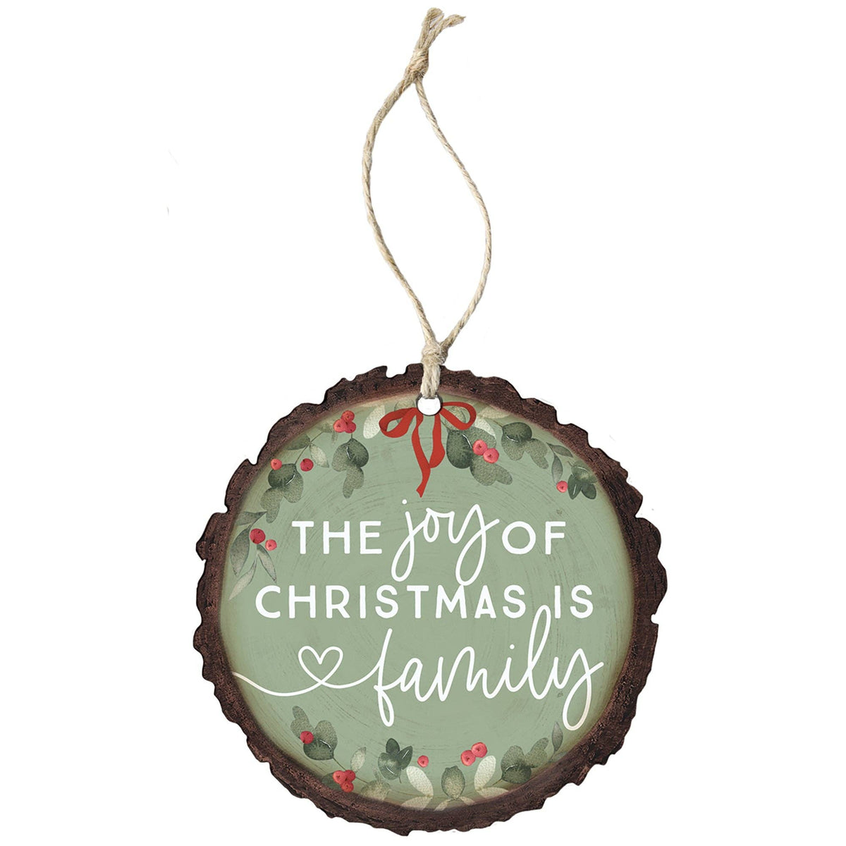 Joy Of Christmas Family Wood Ornament