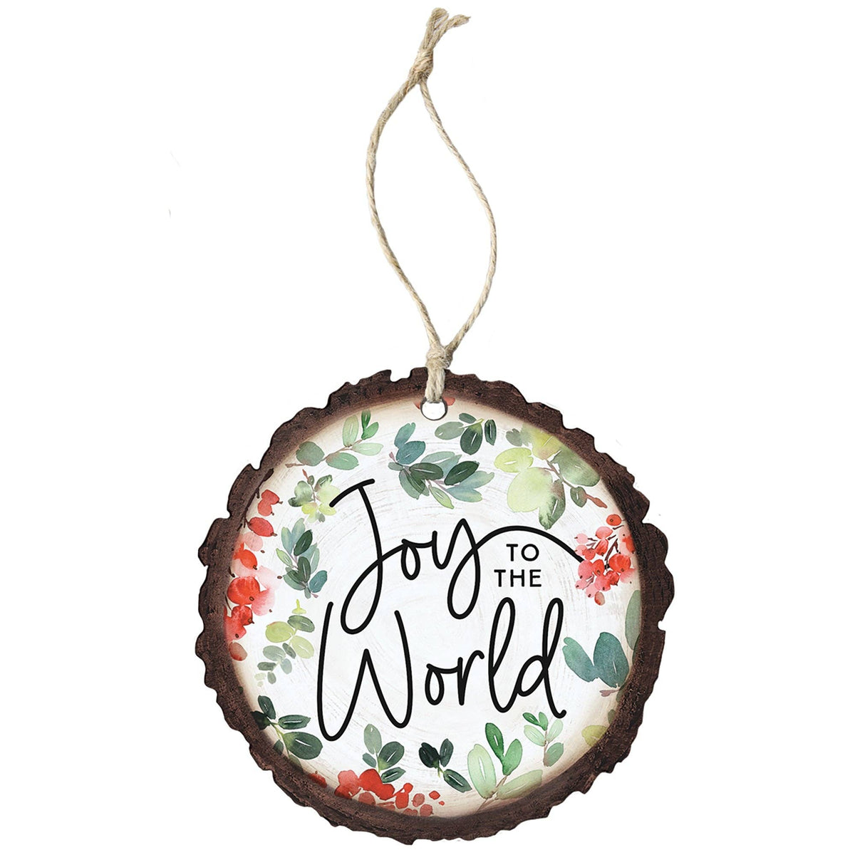 Joy To World Holly Ornament