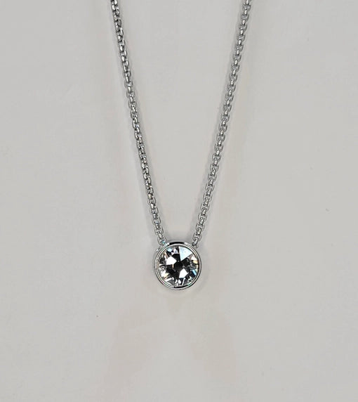 Betty Oh Silver Round Stone Charm Necklace - Posh West Boutique