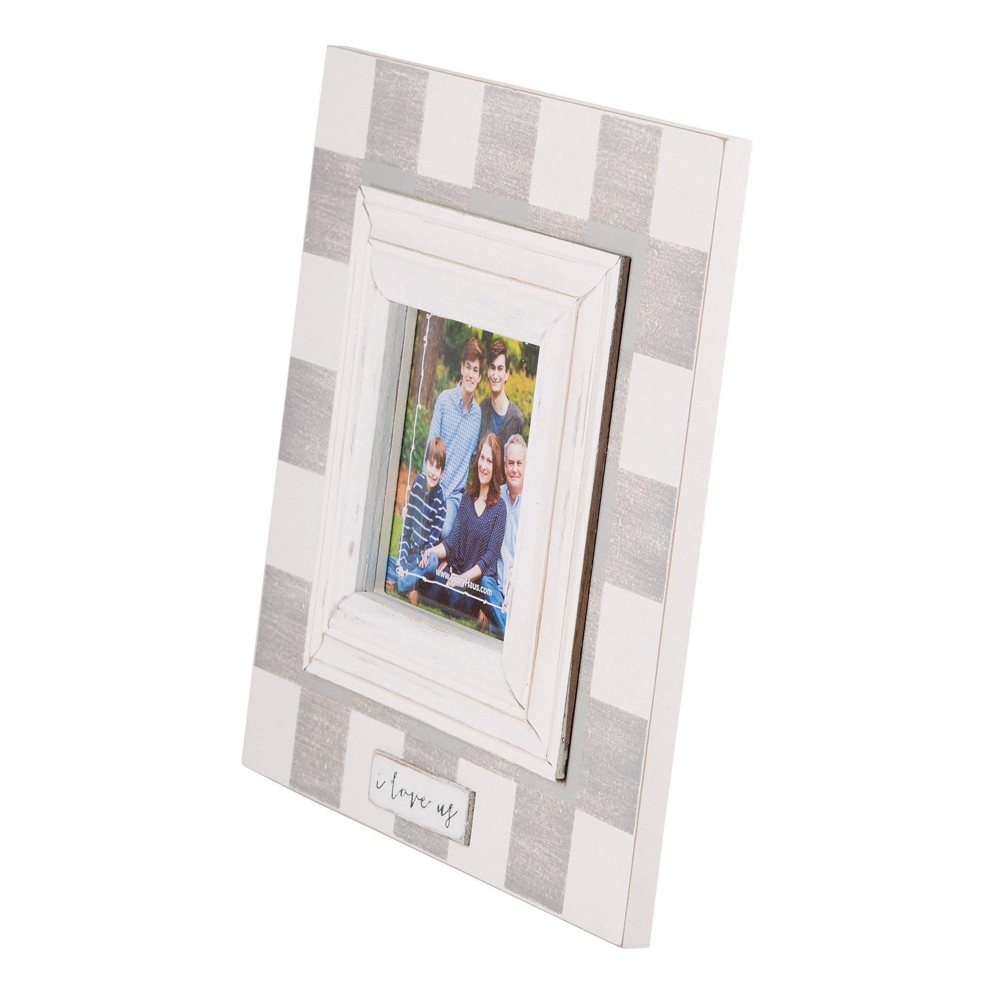 I Love Us Plaid Frame - Posh West Boutique