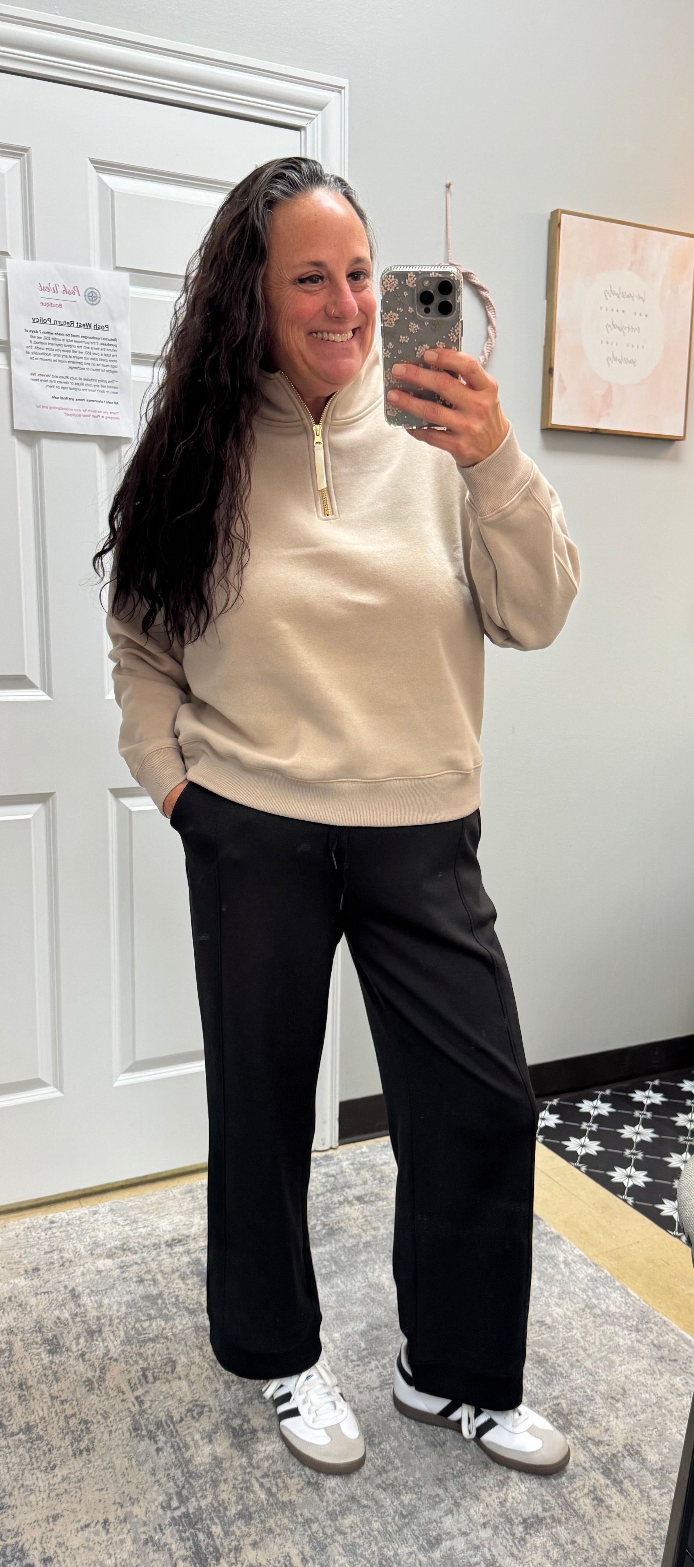 Ash Mocha Fleece Half Zip Sweatshirt