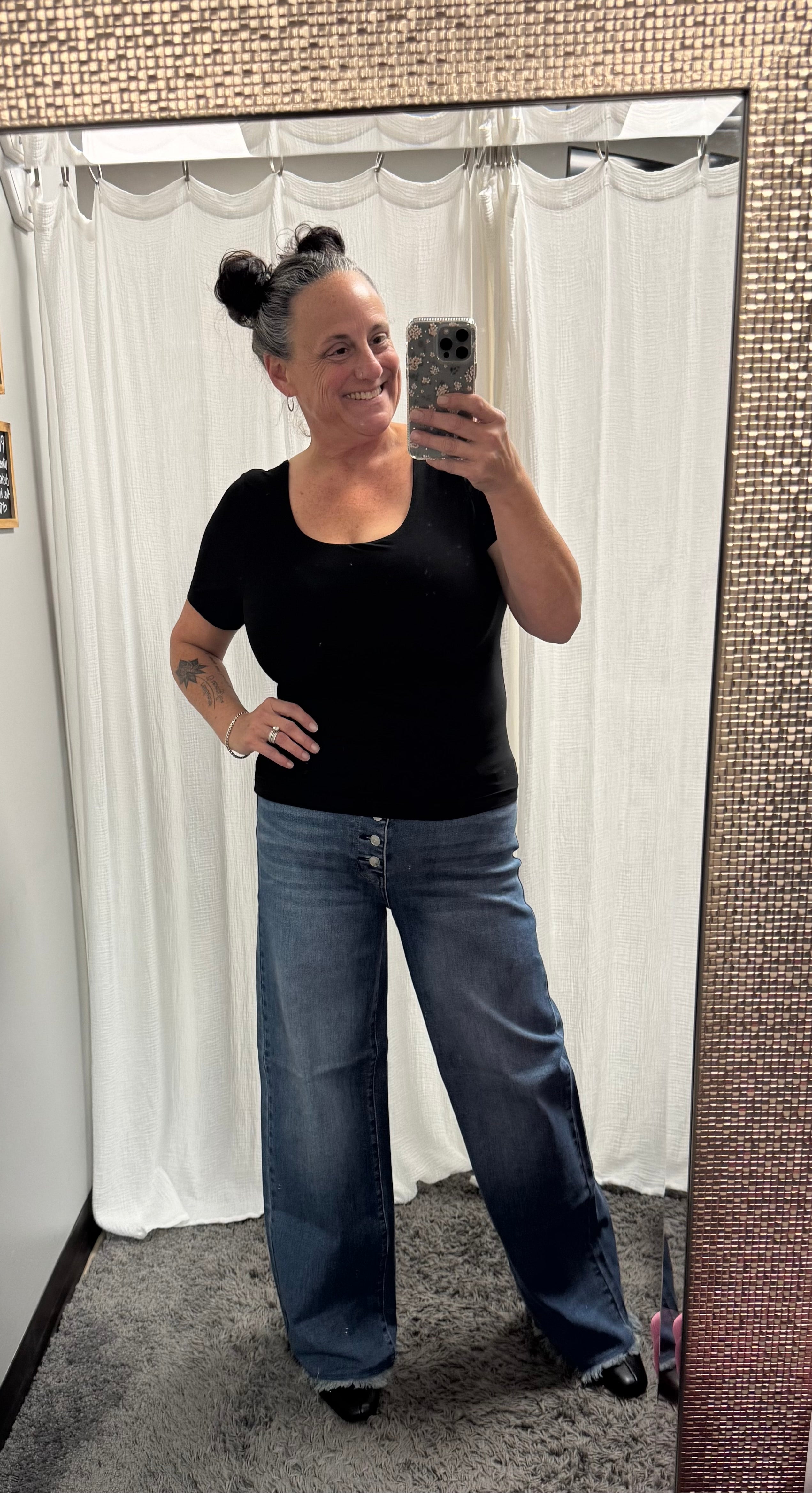 Judy Blue HW Button-Fly Straight w/Back Welt Pkts