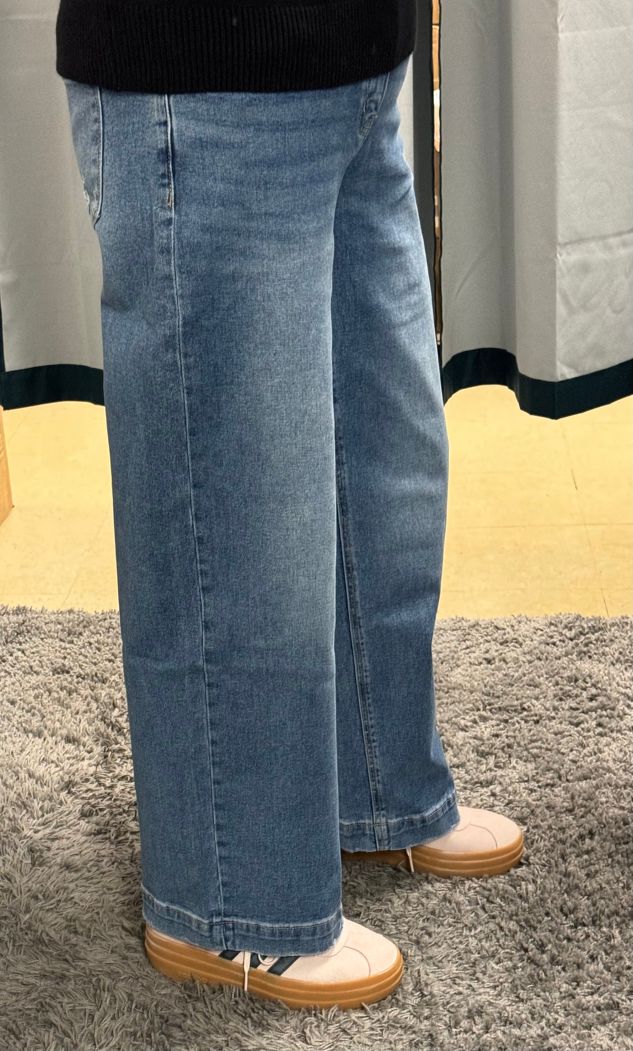 Vervet High Rise Trouser Wide Leg Jeans - Posh West Boutique