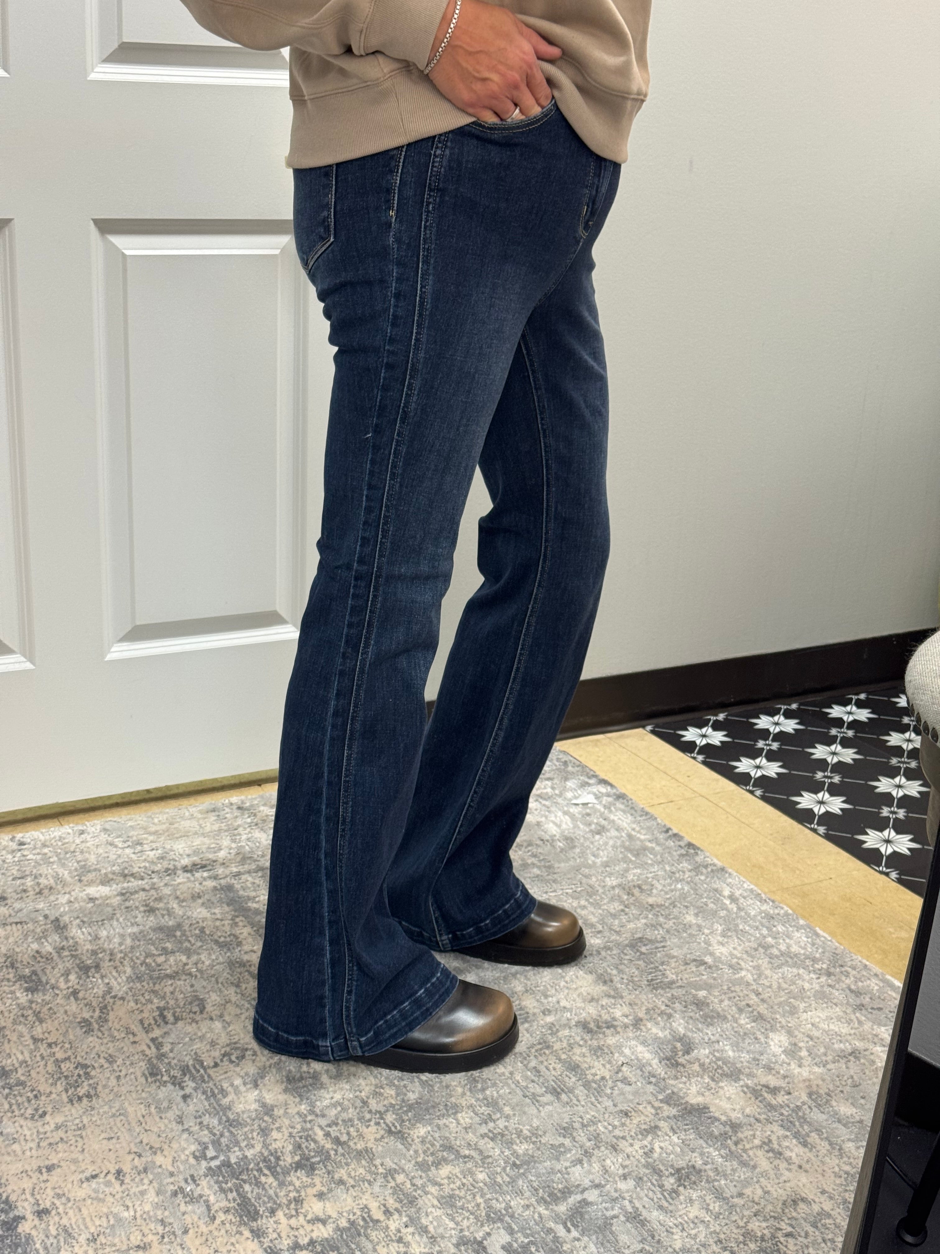 Judy Blue HW Angled Side Seam Flare - Posh West Boutique