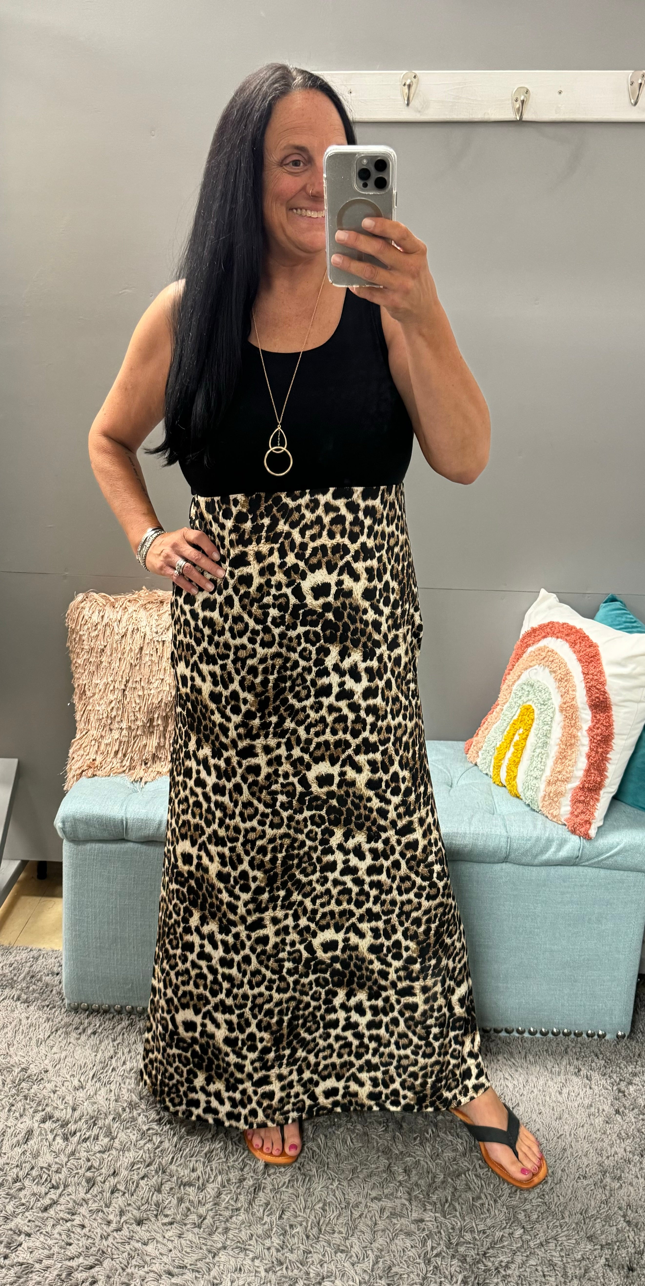 Black and Brown Animal Print Maxi Dress - Posh West Boutique