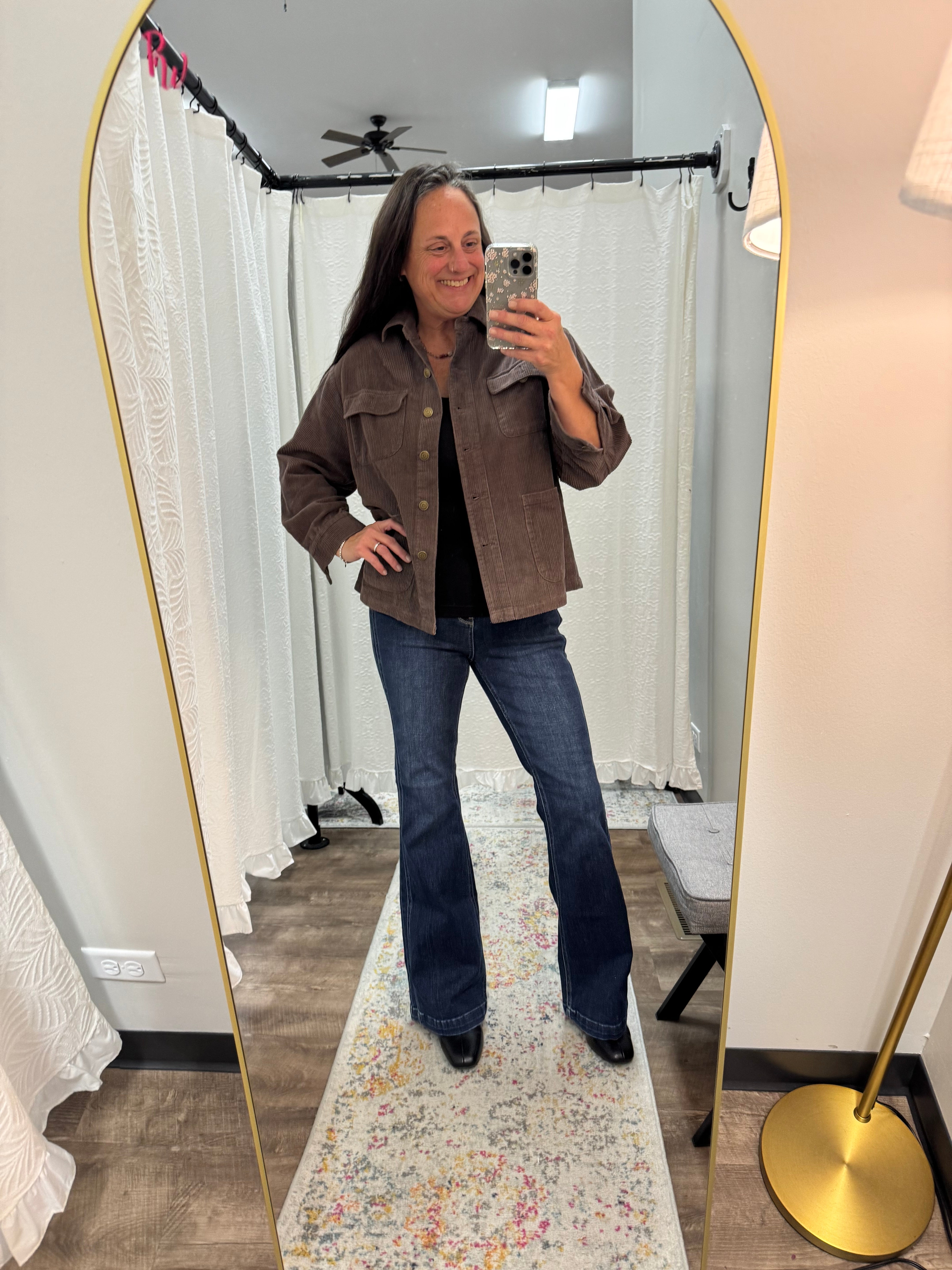 Cocoa Mocha Double Pocket Corduroy Jacket - Posh West Boutique