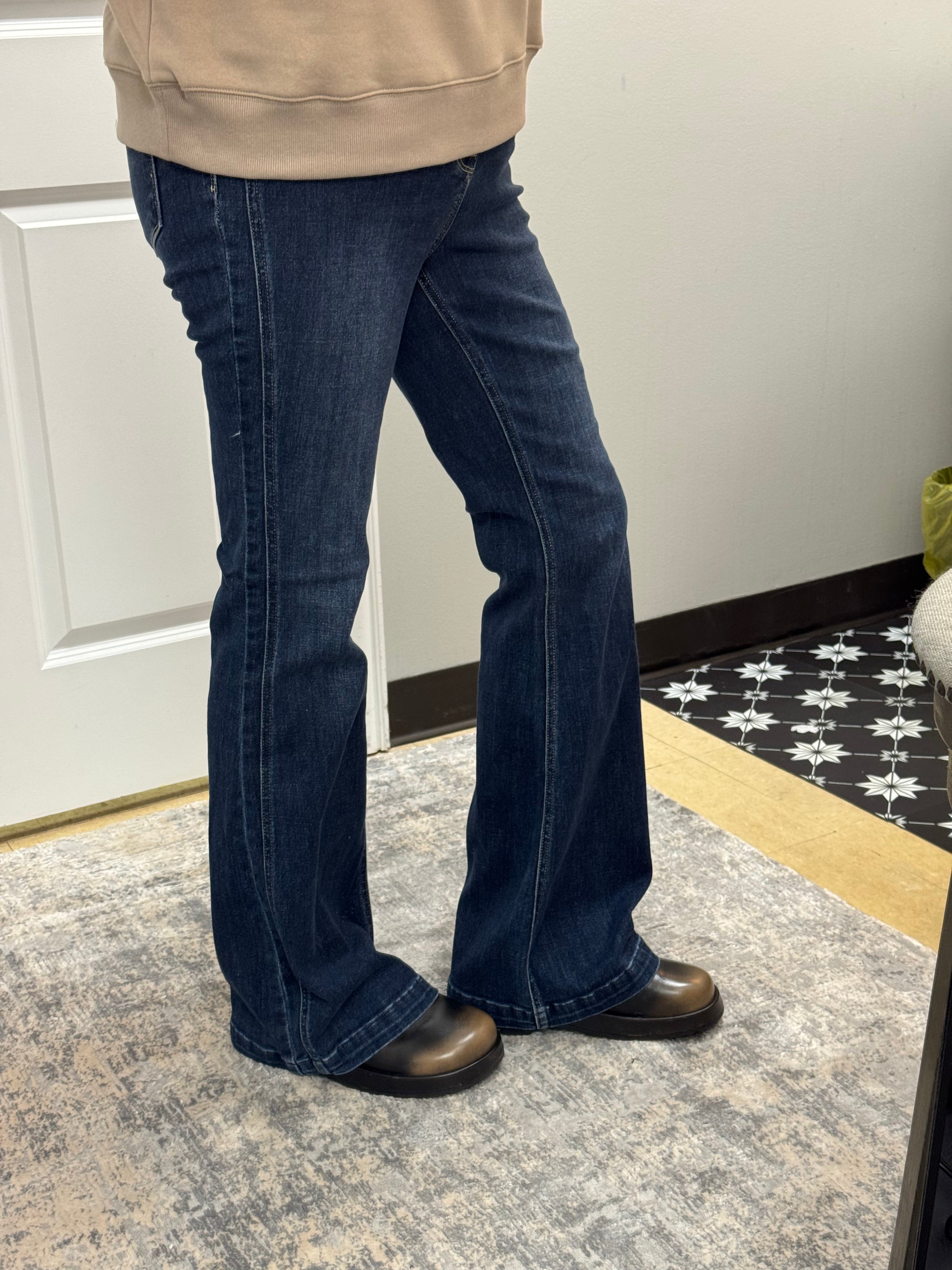 Judy Blue HW Angled Side Seam Flare - Posh West Boutique