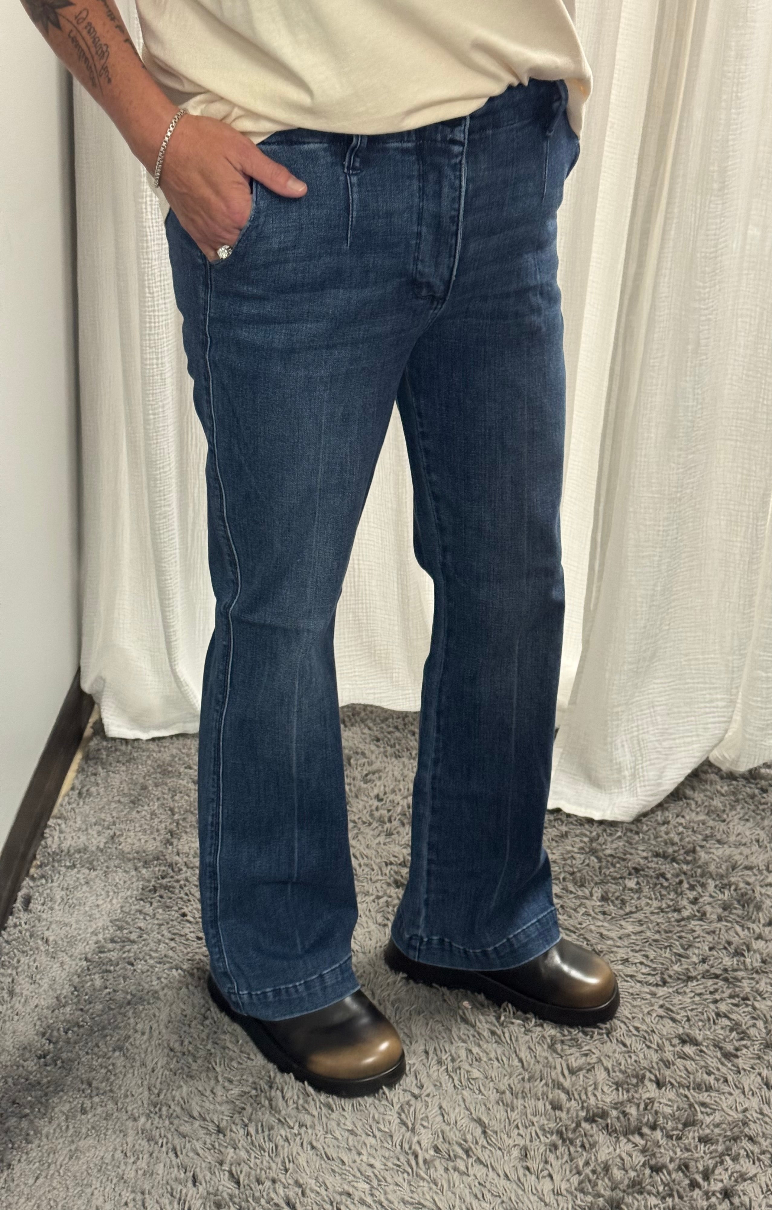 Judy Blue Mid Rise Trouser Bootcut Jean - Posh West Boutique