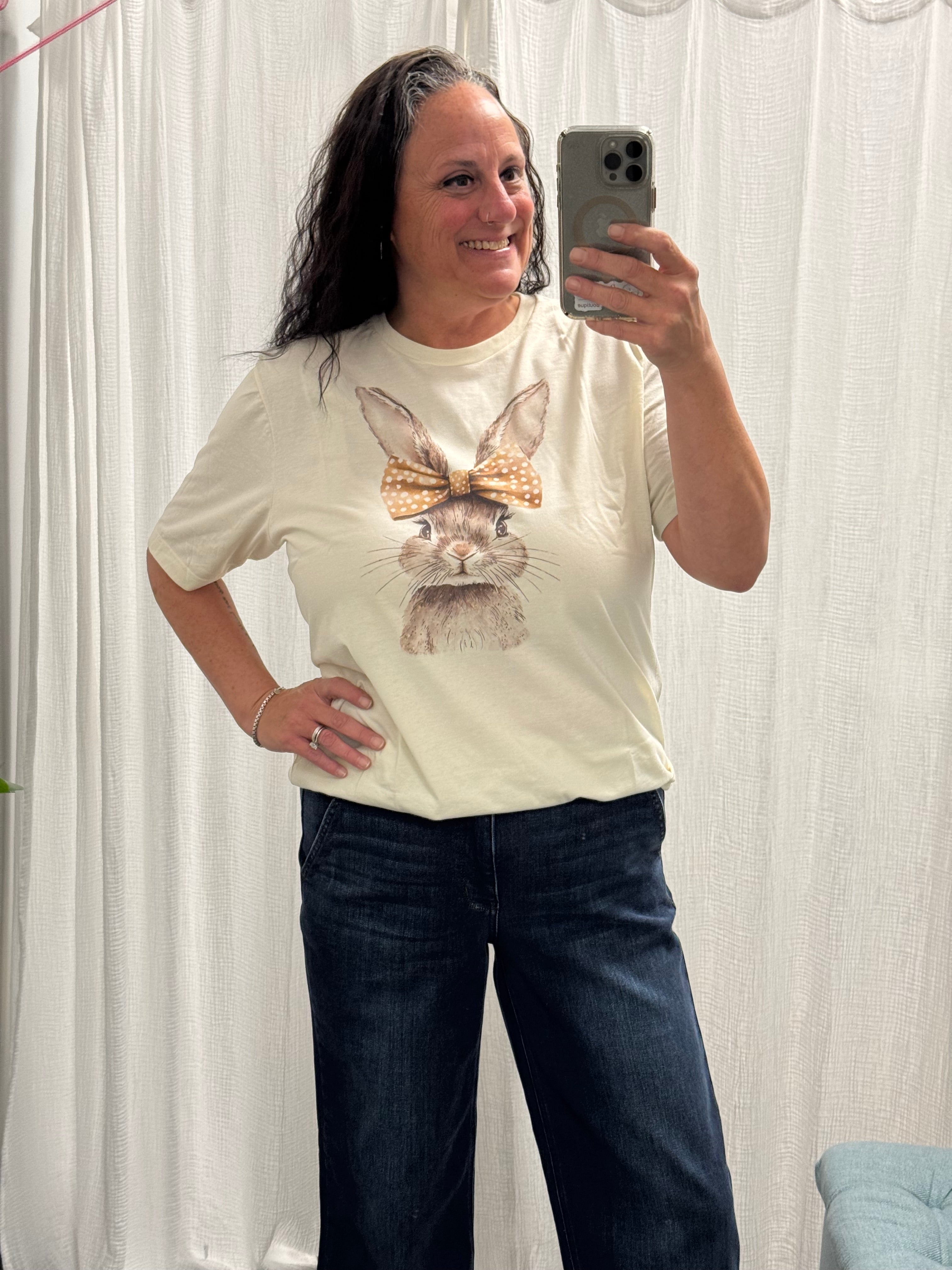 Boho Bow Bunny Spring Tee - Posh West Boutique