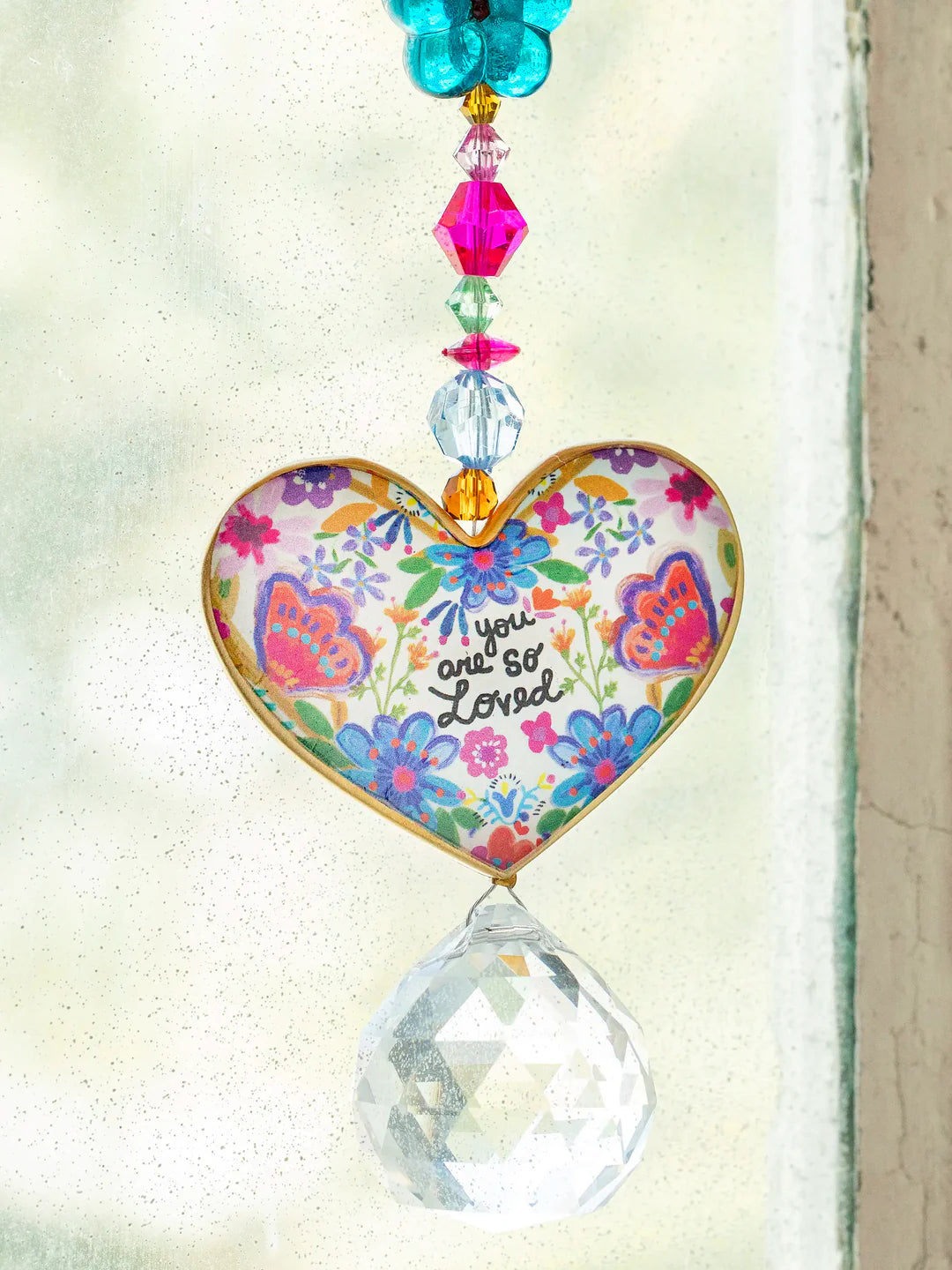 Sun Catcher Car Charm - You Are So Loved Heart - Posh West Boutique
