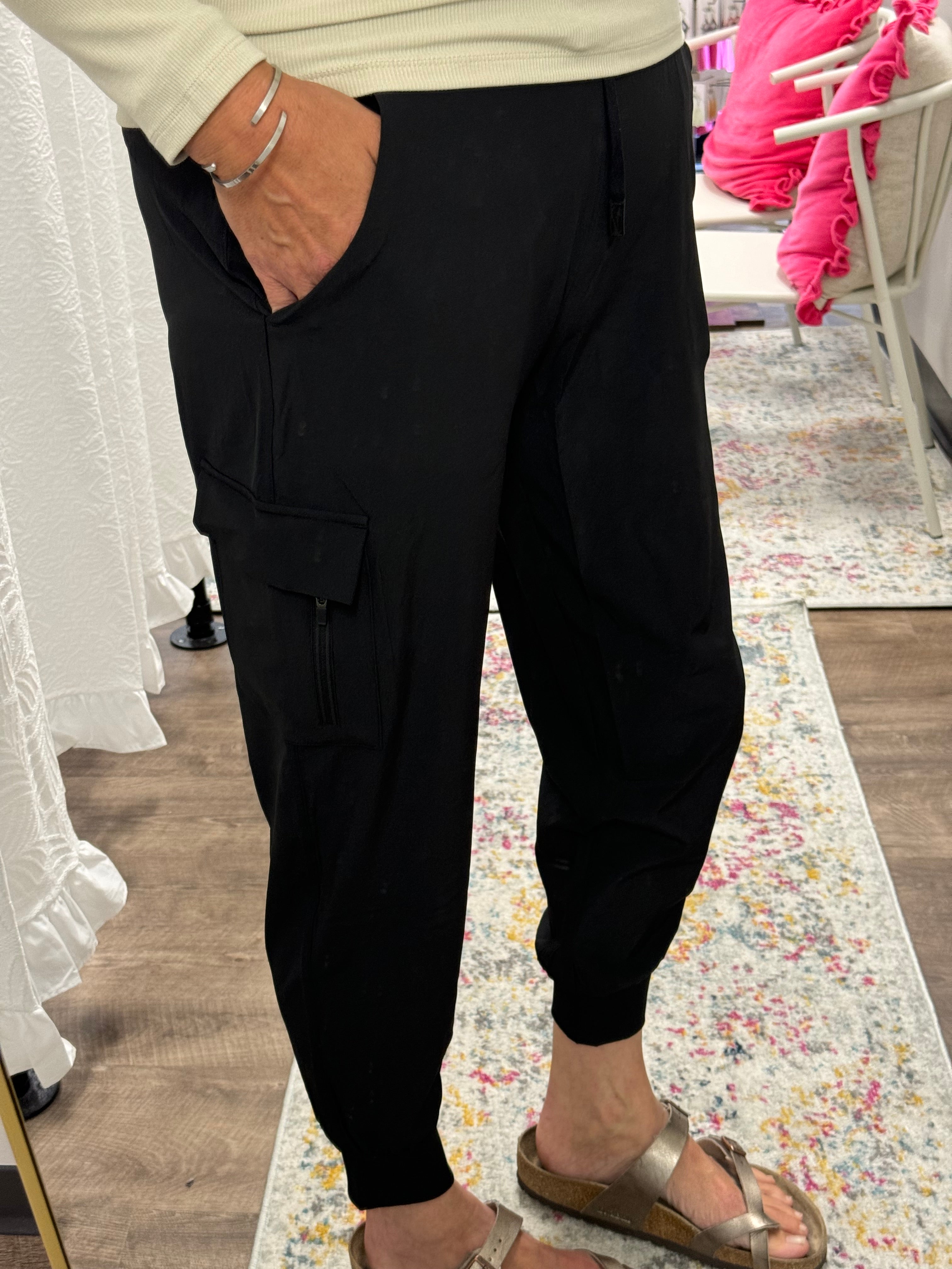 Black High Waist Joggers with Pockets! - Posh West Boutique