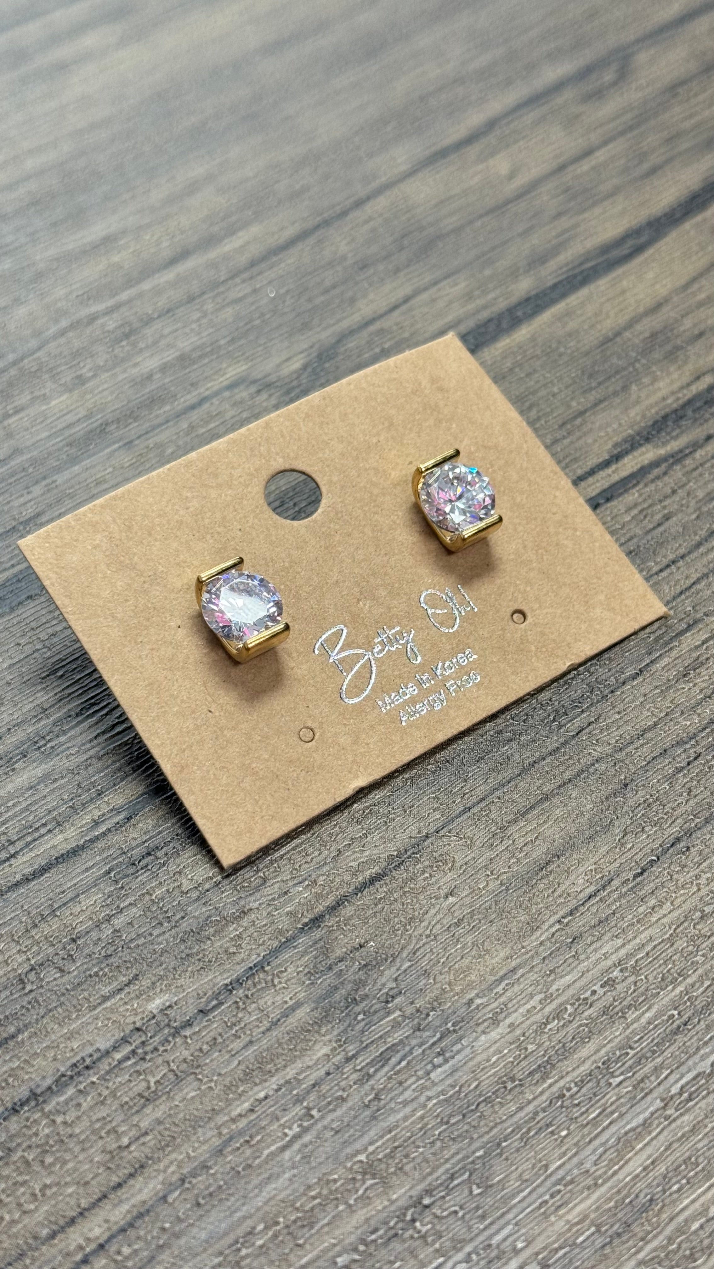 Betty Oh Crystal Encased Gold Earring - Posh West Boutique