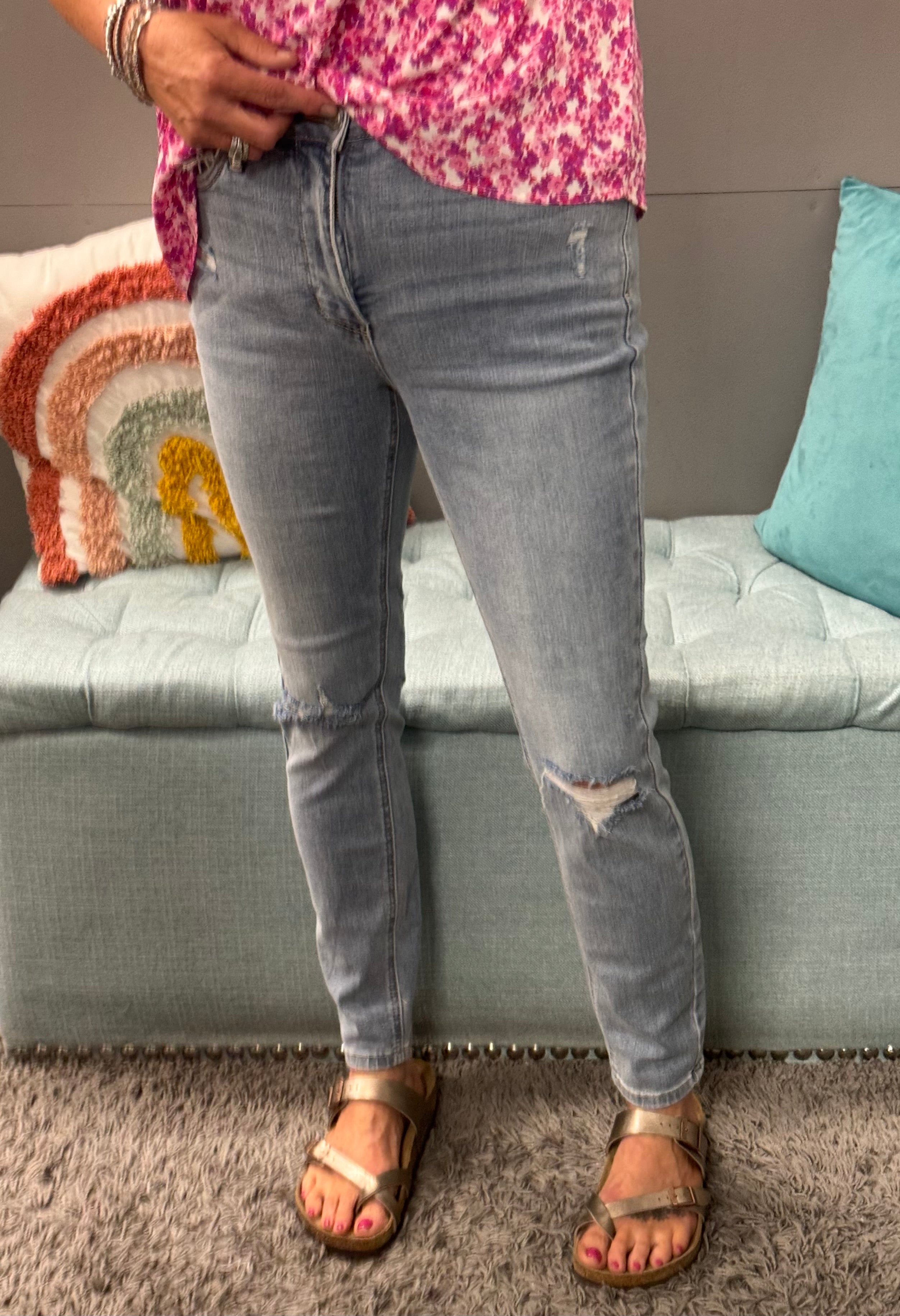 Judy Blue Tummy Control Light Wash Skinny Jeans - Posh West Boutique