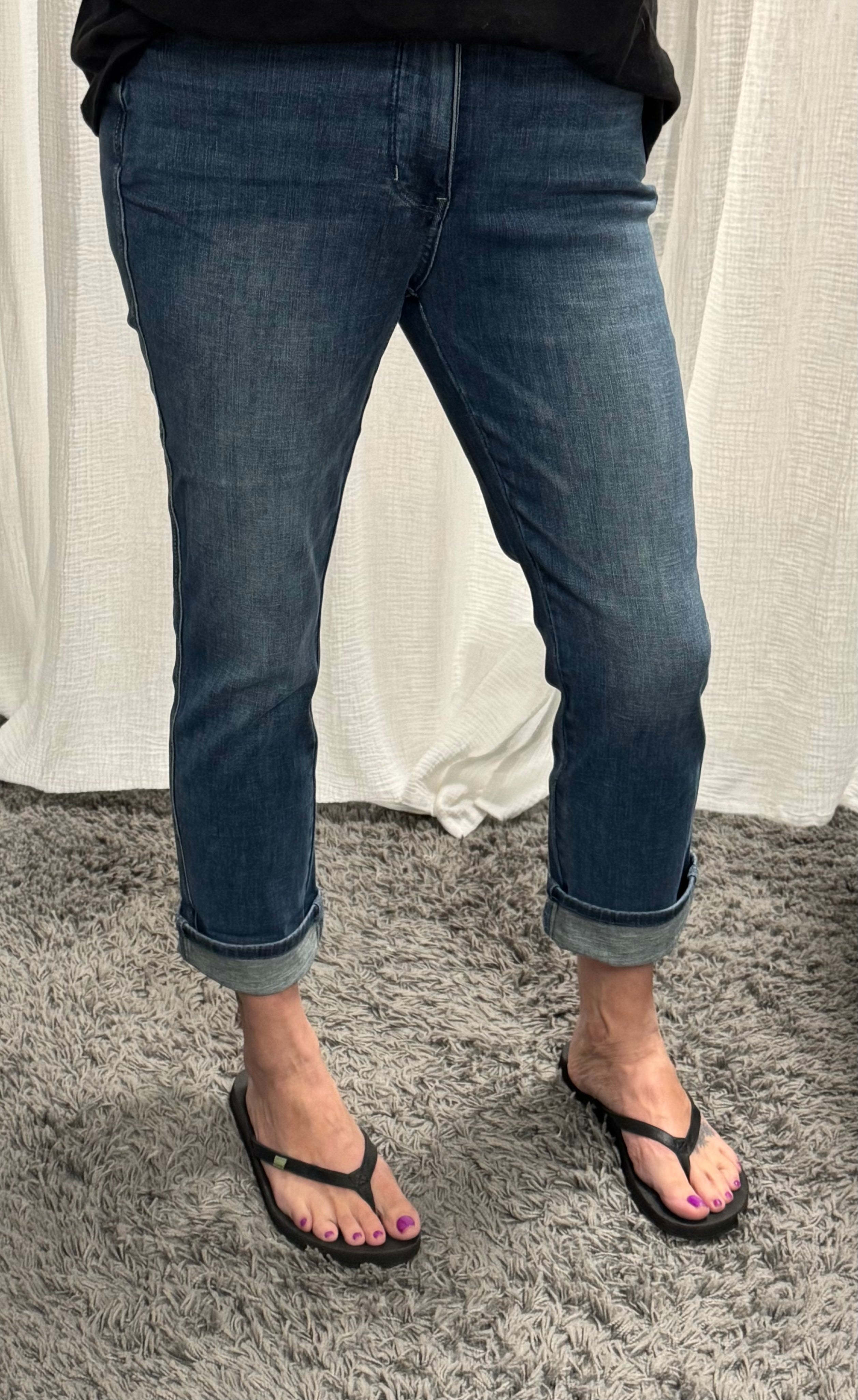 Judy Blue High Waist Tummy Control Cuffed Capri - Posh West Boutique