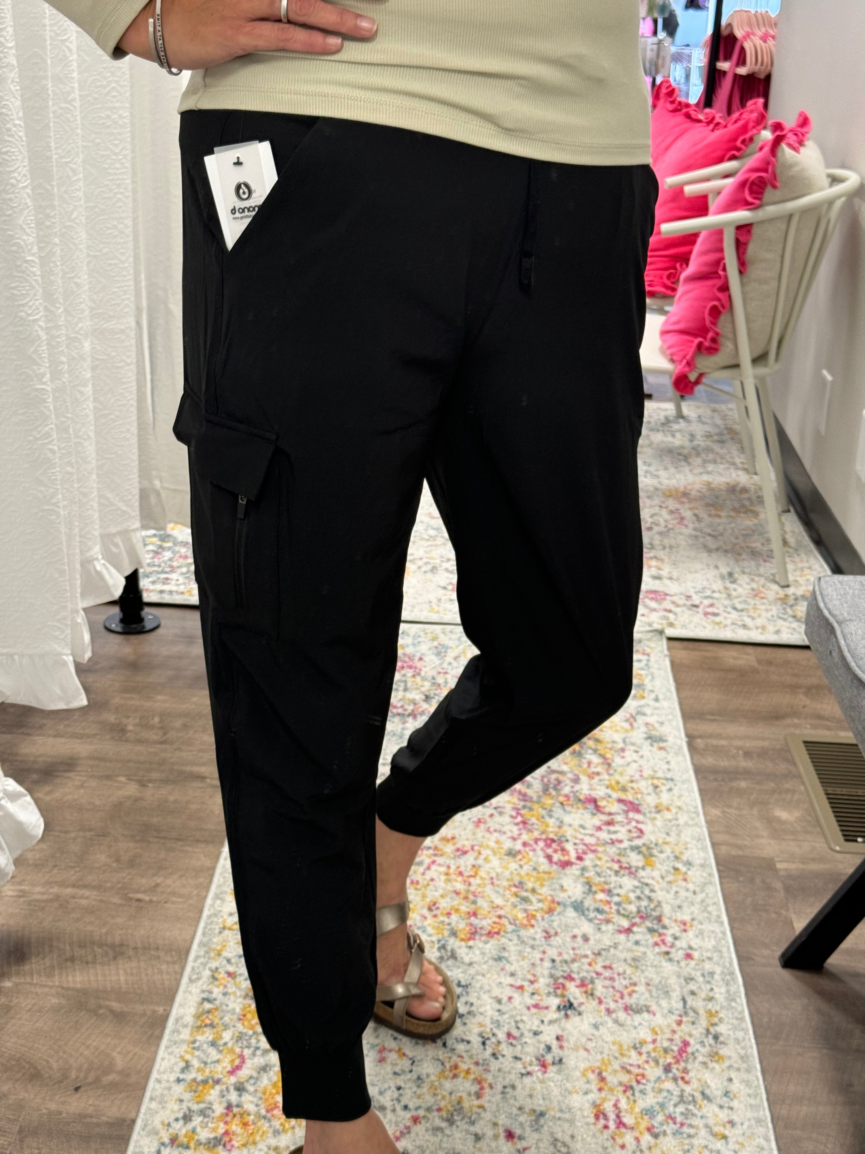 Black High Waist Joggers with Pockets! - Posh West Boutique