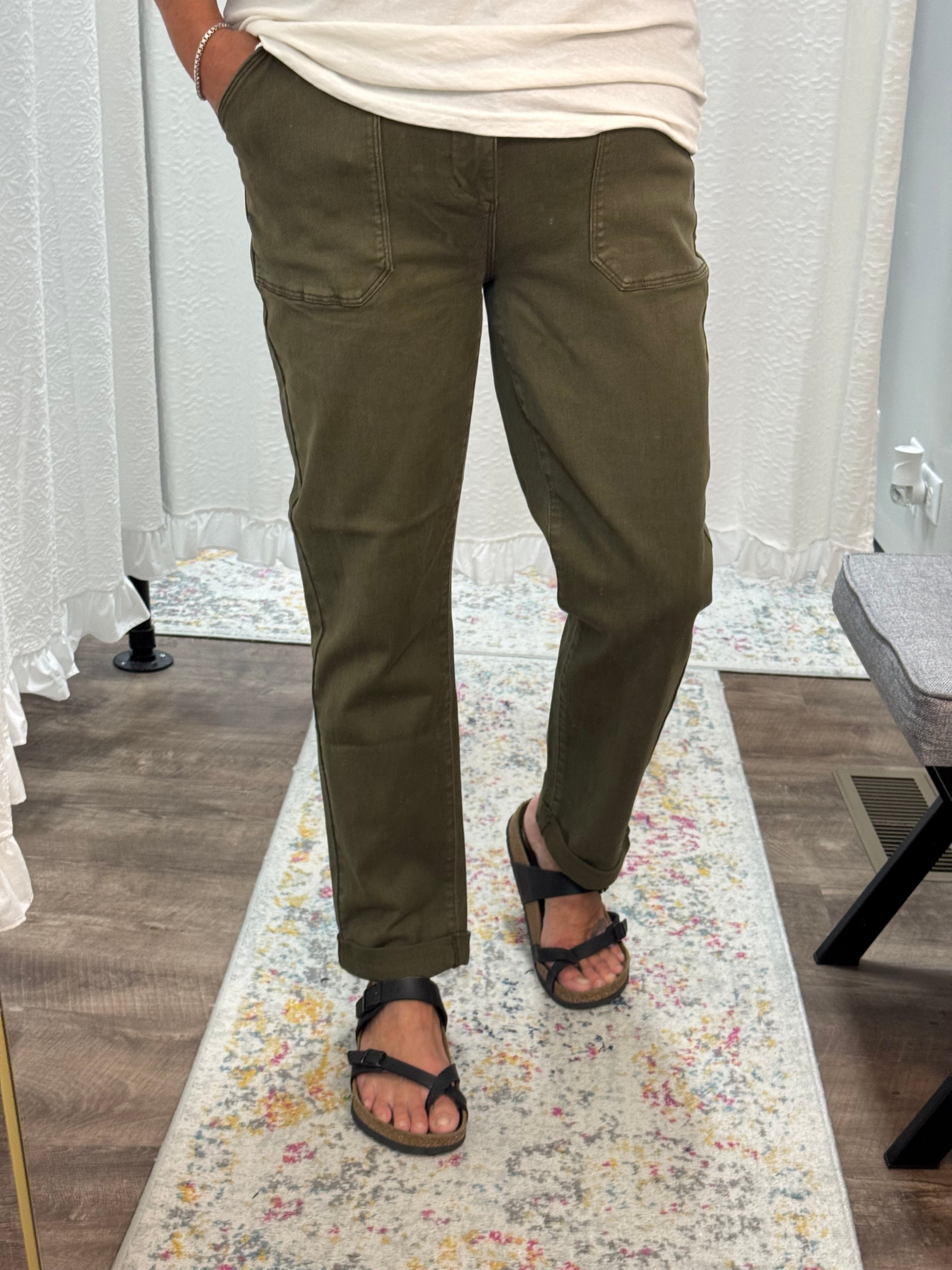 Judy Blue HW DK Forest Dyed Cuff Jean - Posh West Boutique