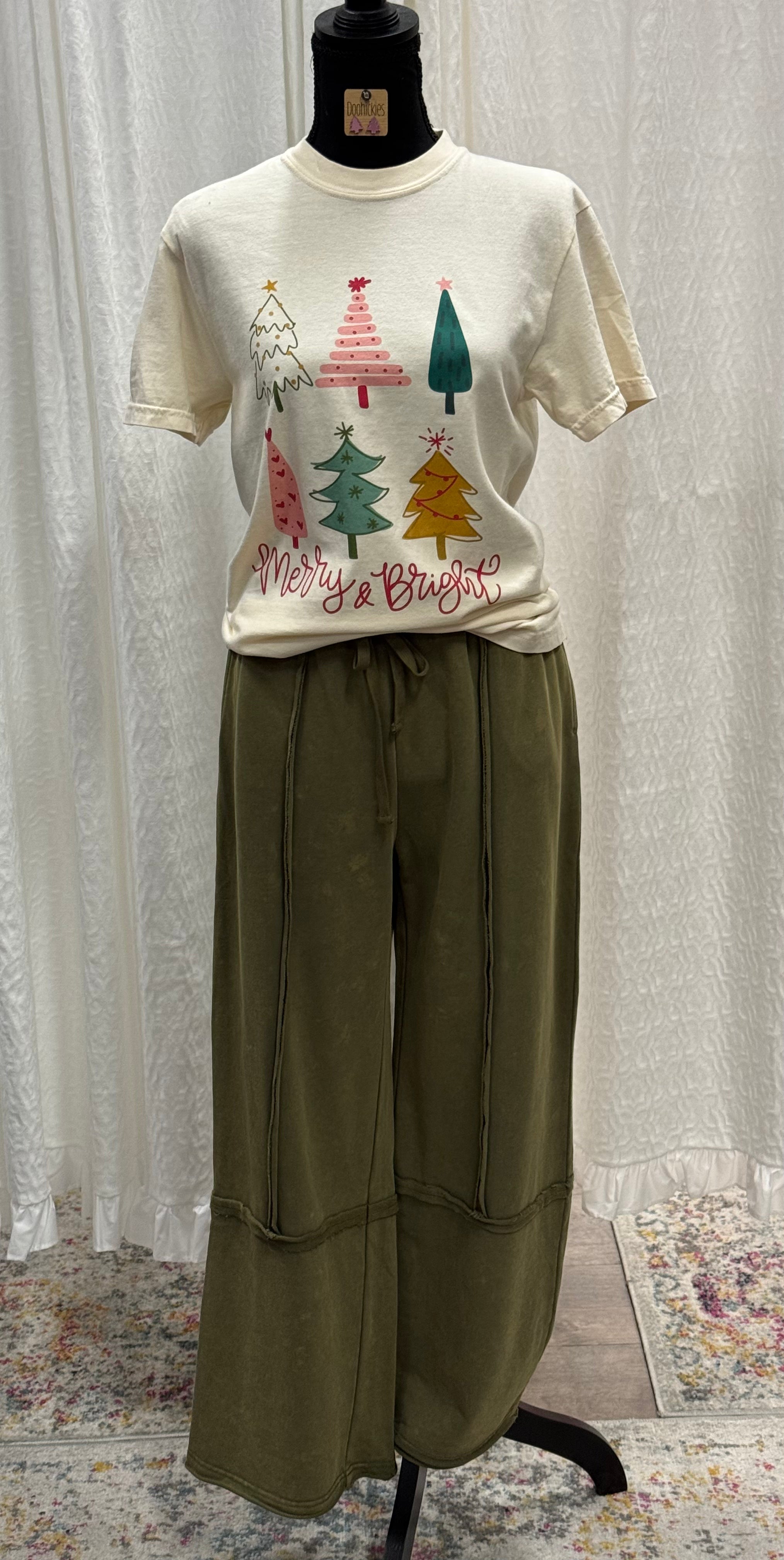 Olive Acid Washed Sweatpants - Posh West Boutique