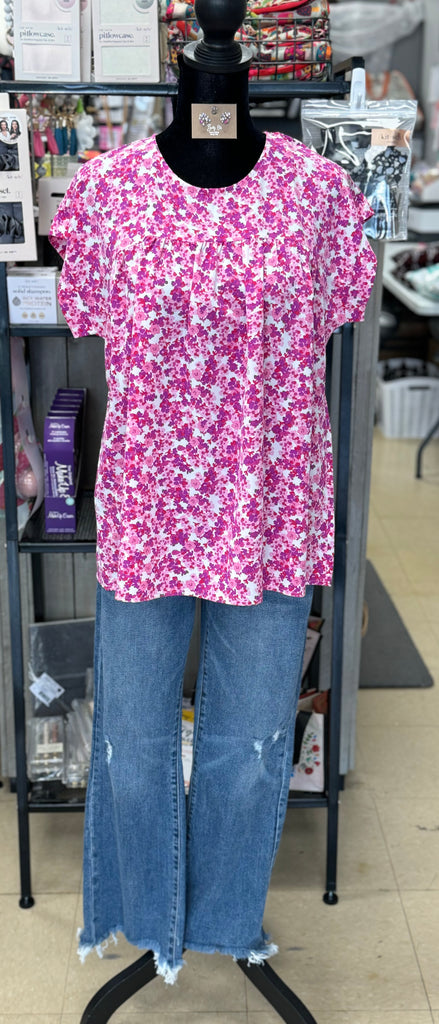 Pretty in Pink Floral Spring Top - Posh West Boutique