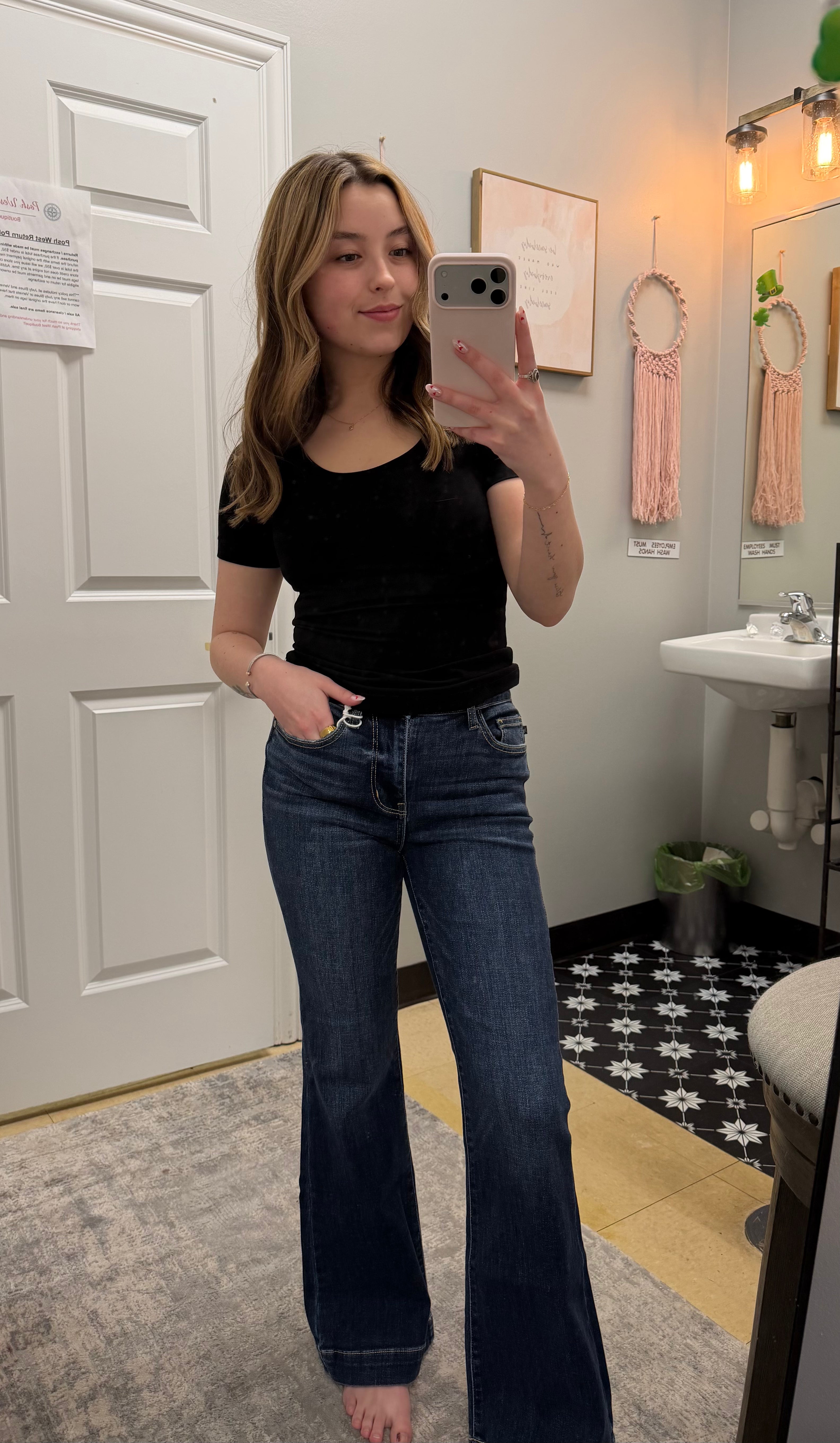 Judy Blue HW Petite Trouser Flare - Posh West Boutique