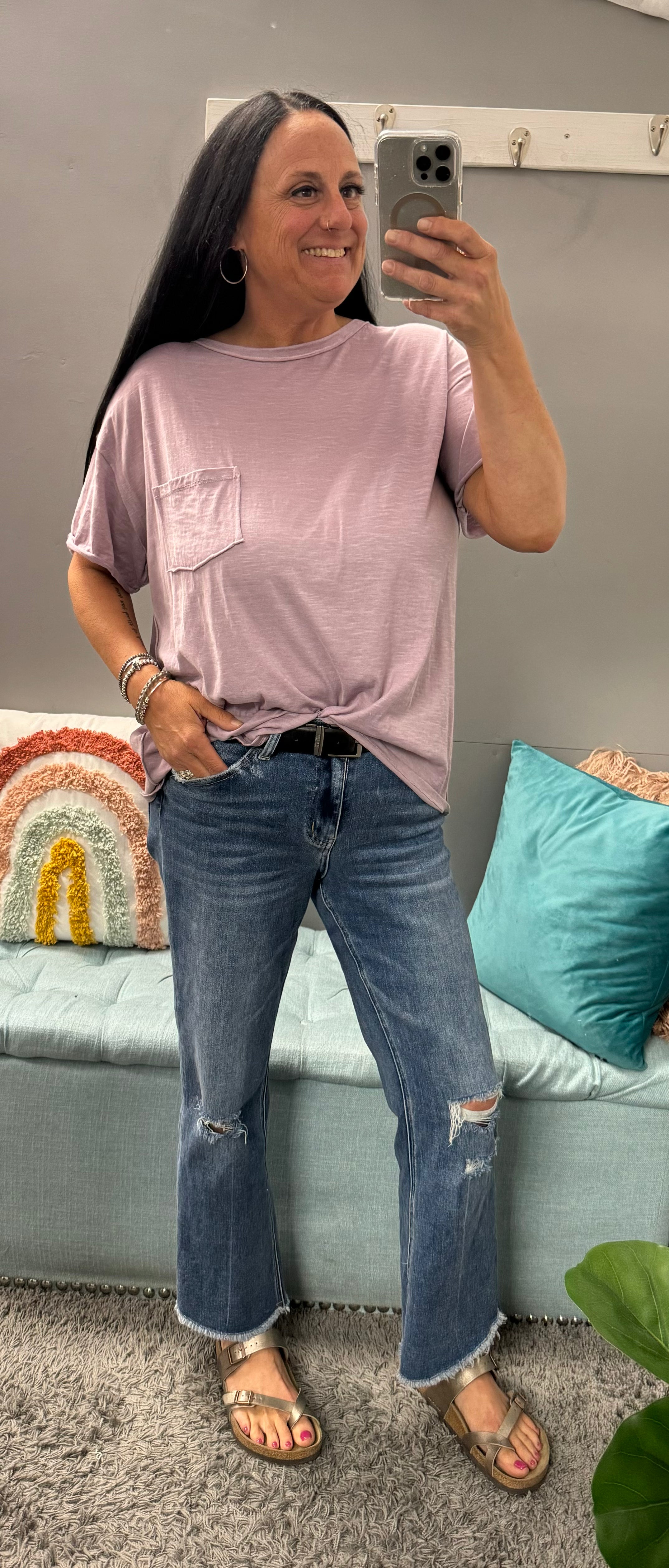 Vervet Ankle Mid Rise Kick Flare Jeans - Posh West Boutique