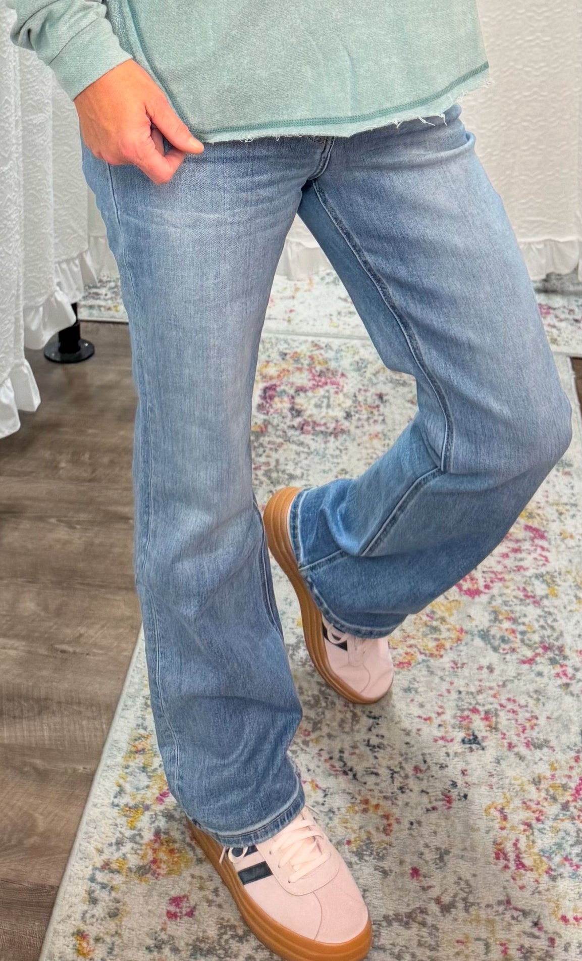 Vervet Mid Rise Light Wash Miranda Bootcut Jeans - Posh West Boutique