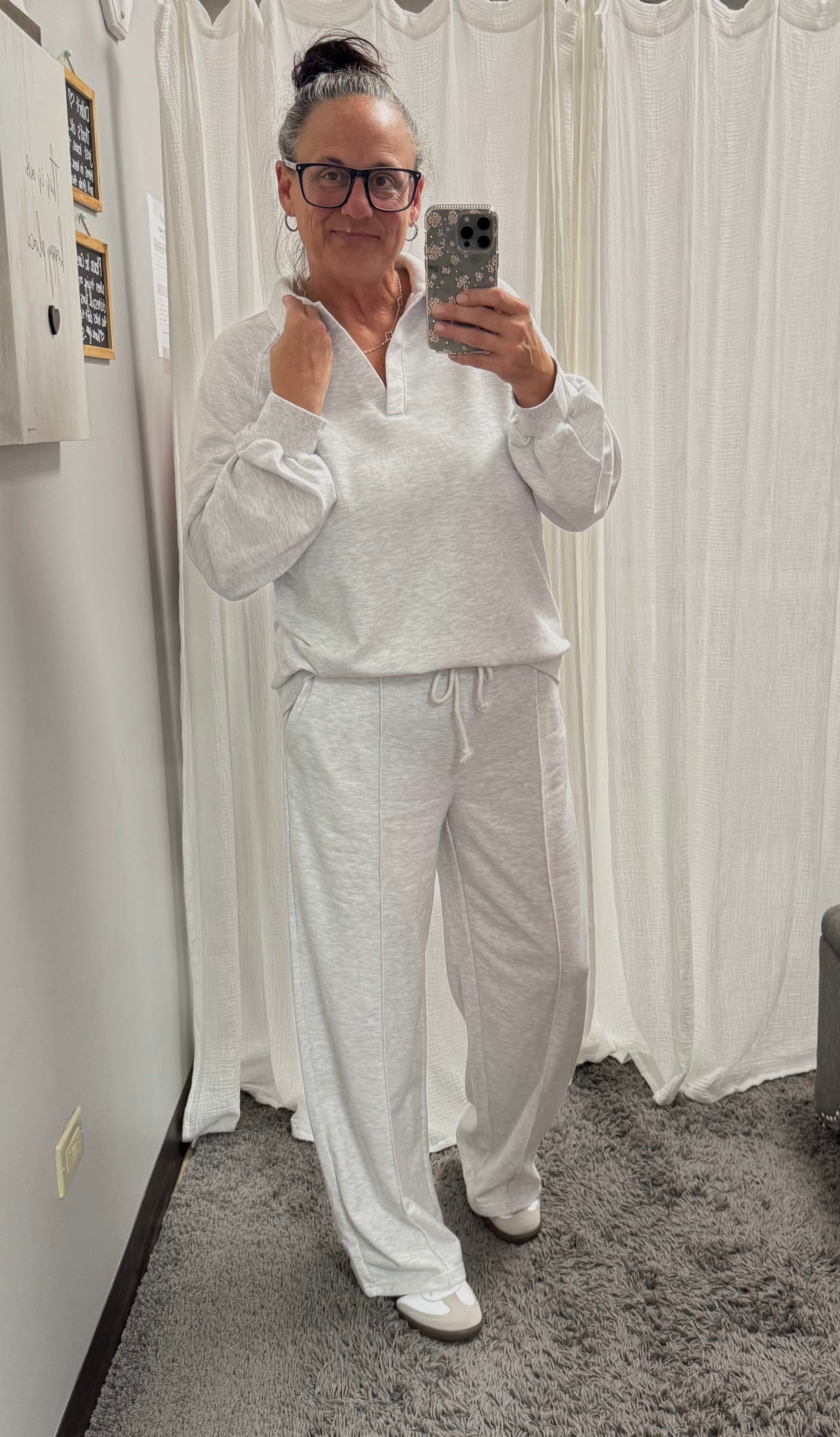 Heather Gray Pullover & Pants Comfy Set