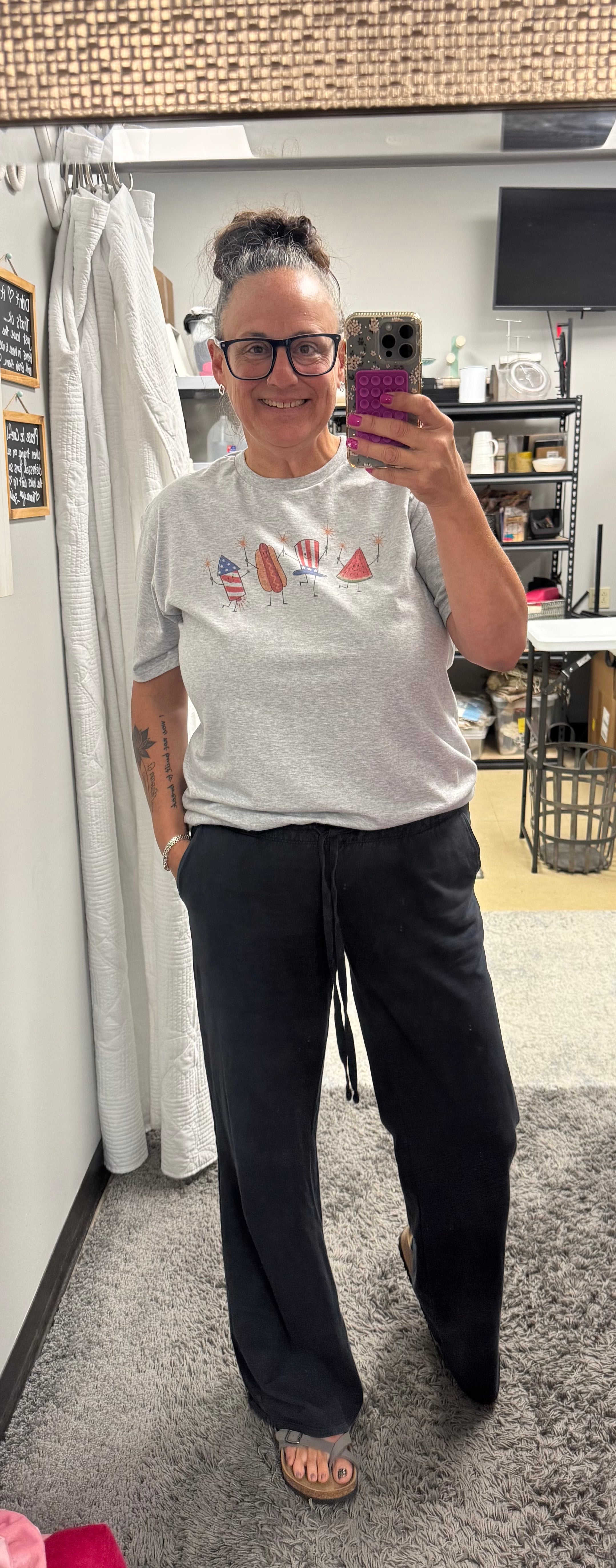 USA Vintage 4th of July Fireworks Hot Dogs Retro Graphic Tee
