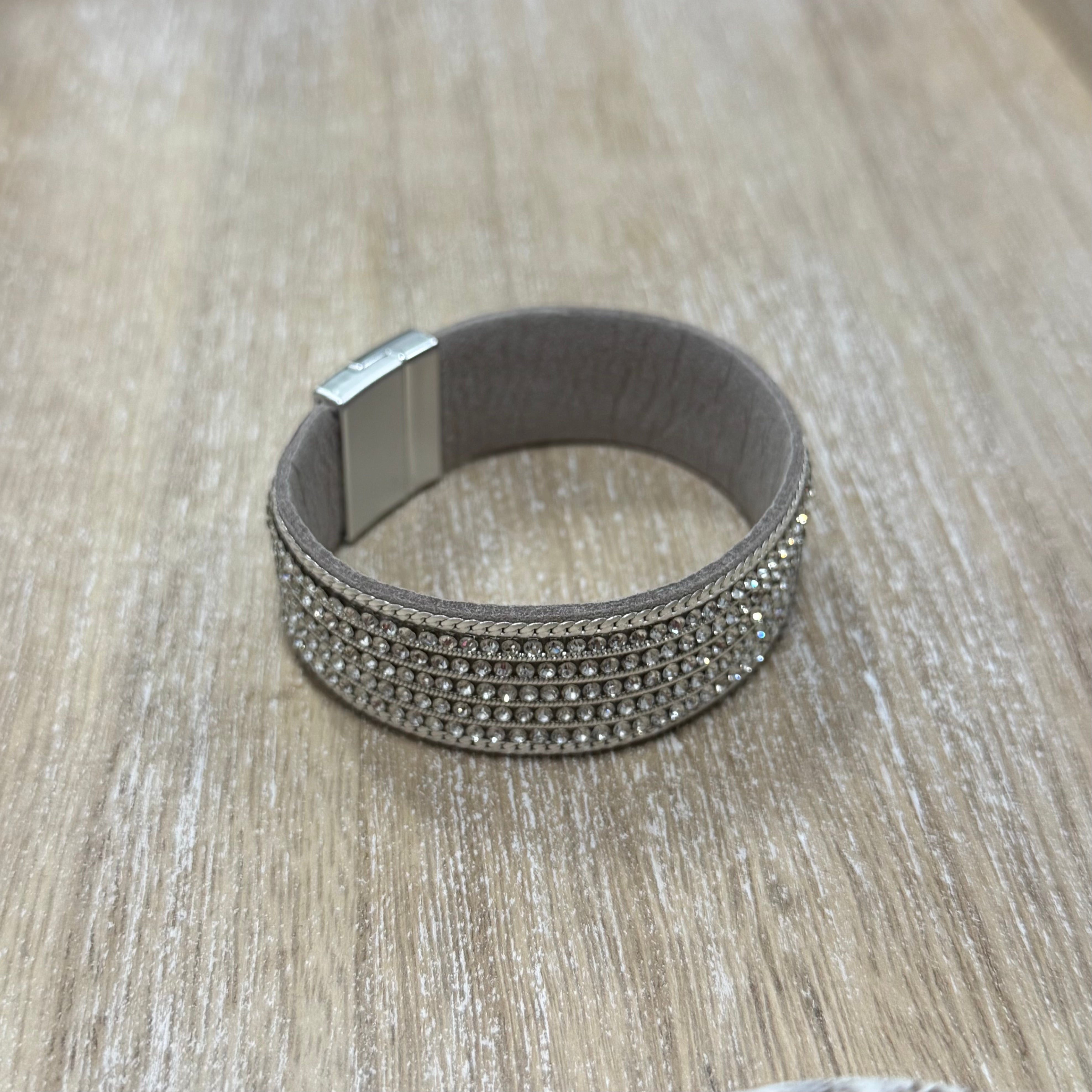 Magnetic Rhinestone Band Bracelet - Posh West Boutique