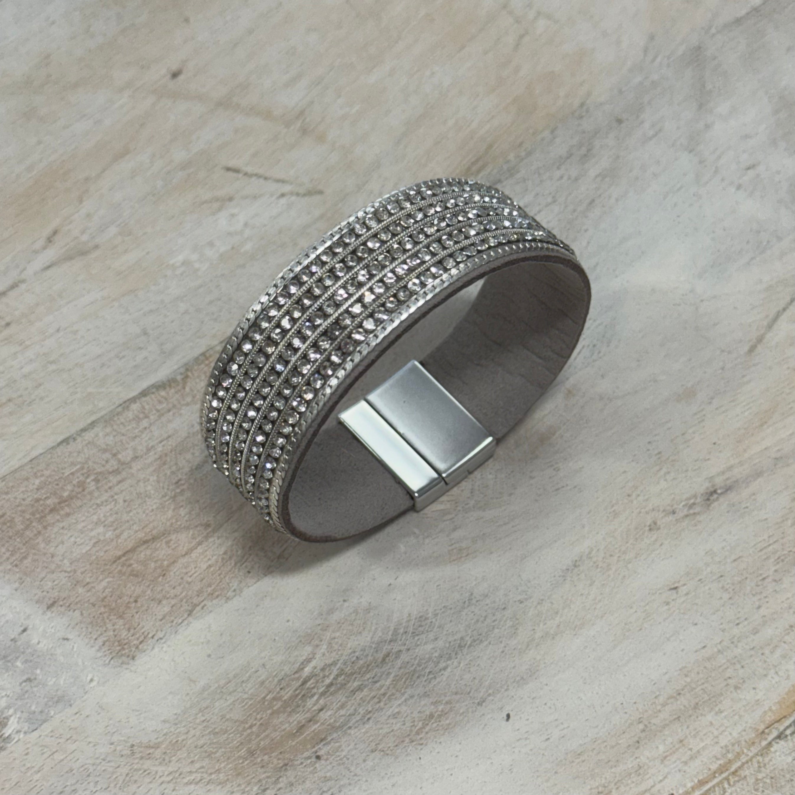 Magnetic Rhinestone Band Bracelet - Posh West Boutique