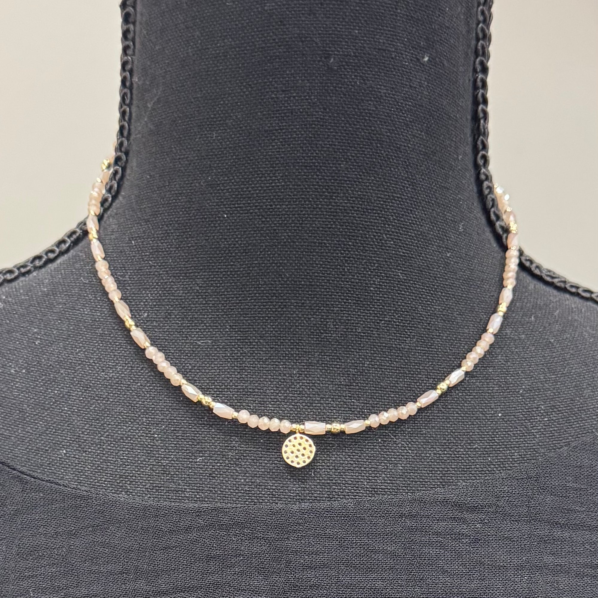 Pink and Gold Bitsy Necklace - Posh West Boutique