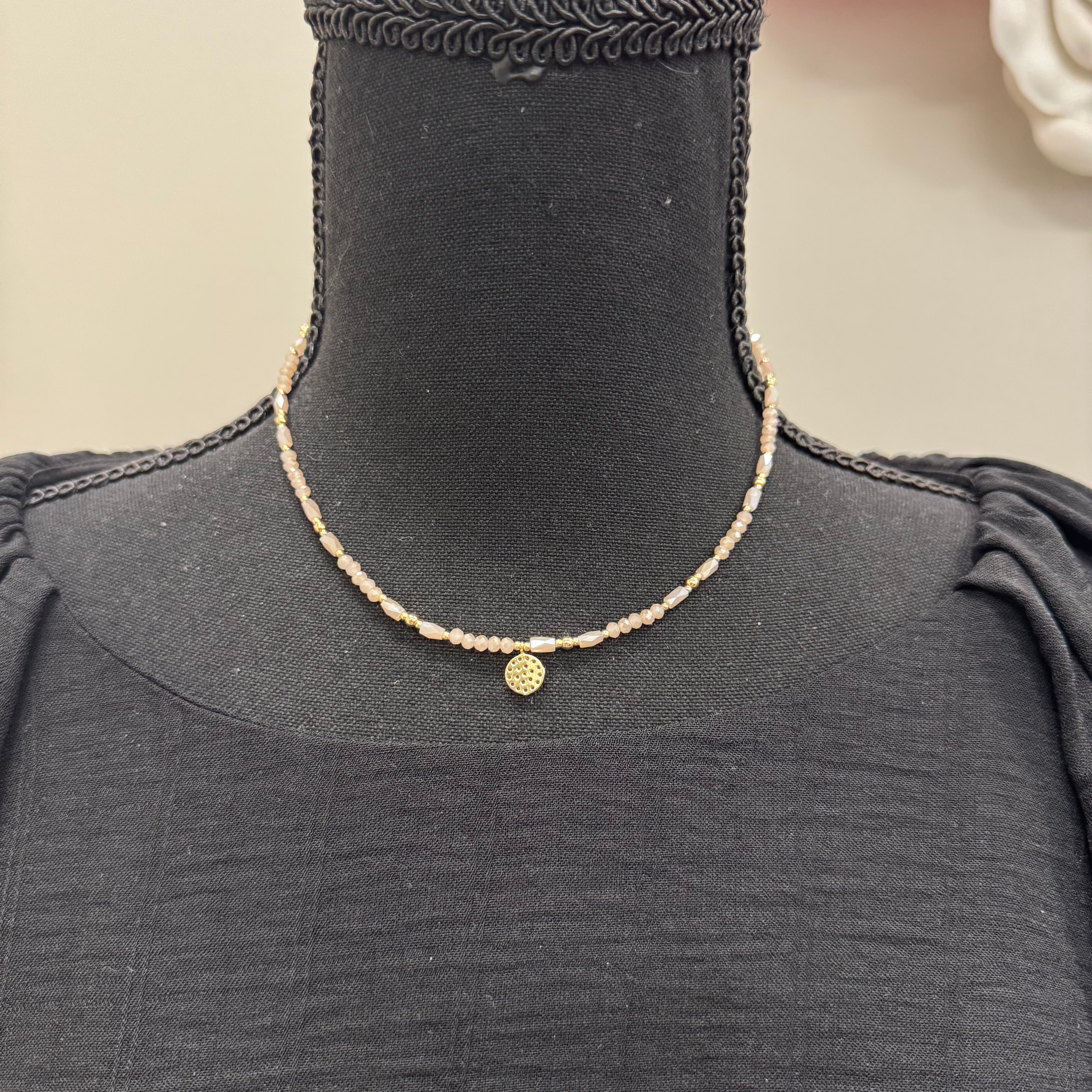 Pink and Gold Bitsy Necklace - Posh West Boutique