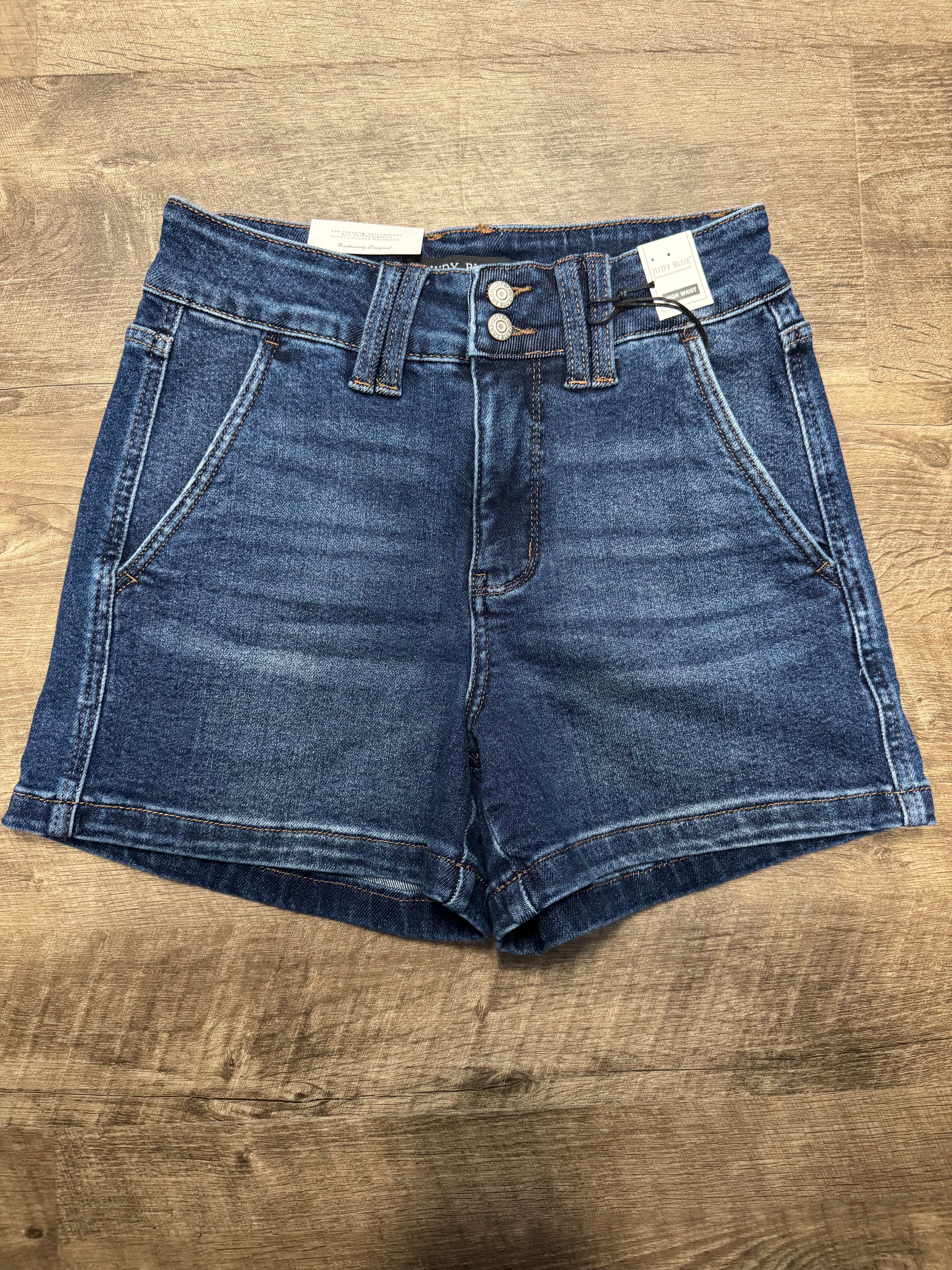 Judy Blue HW Double Button Waistband Shorts - Posh West Boutique