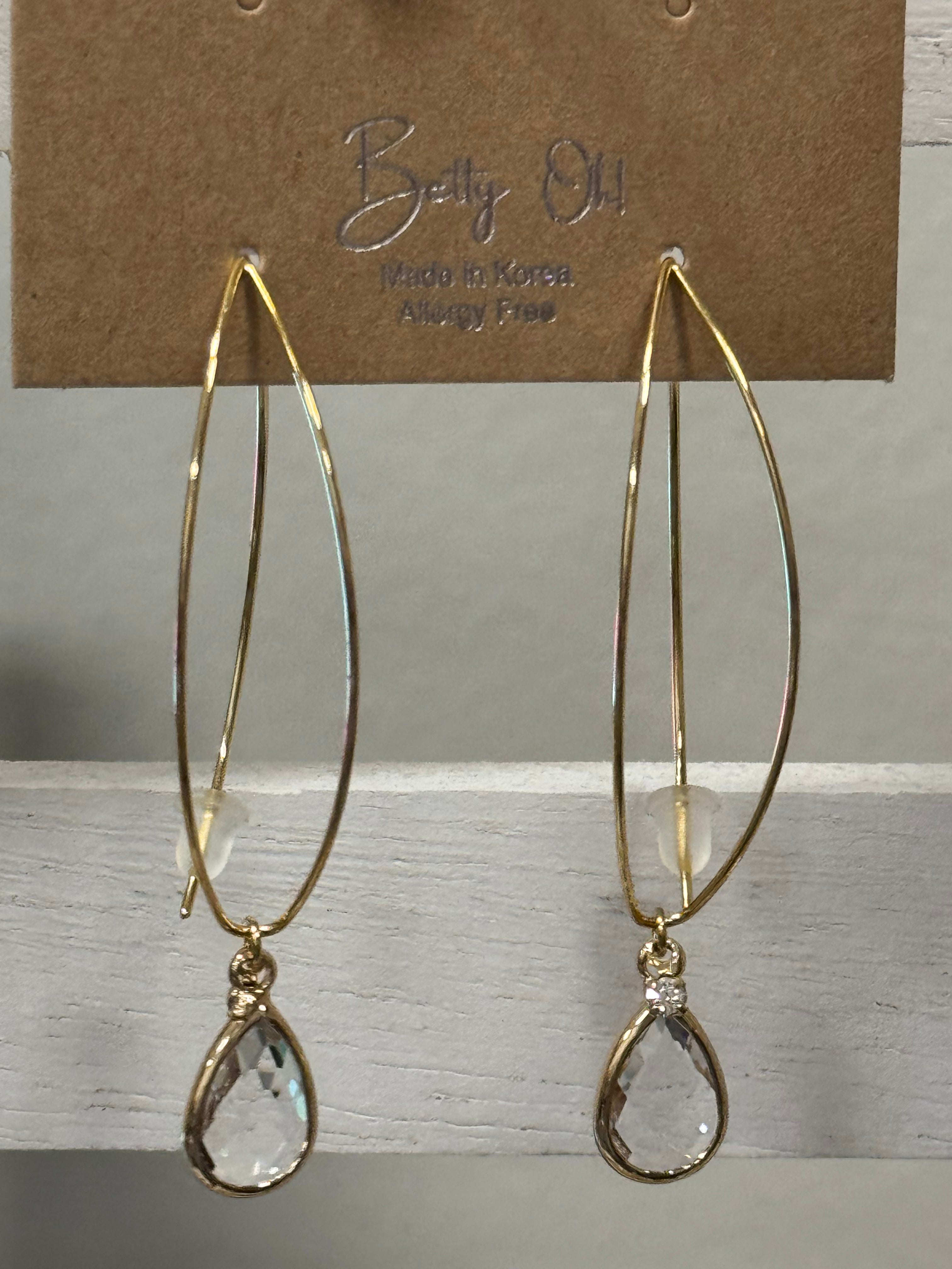 Gold Dangle Earrings with Charm - Posh West Boutique