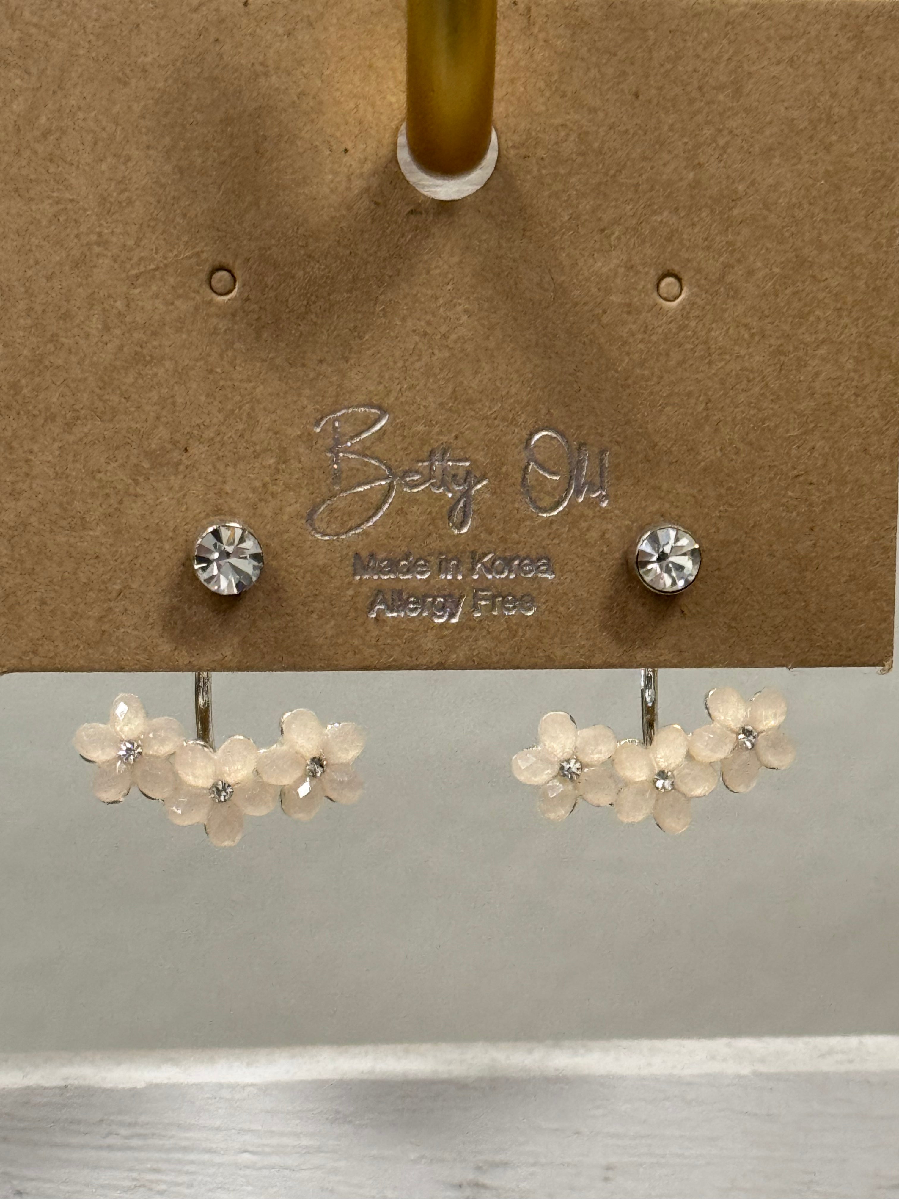 Betty Oh Pink Floral Wrap Earring