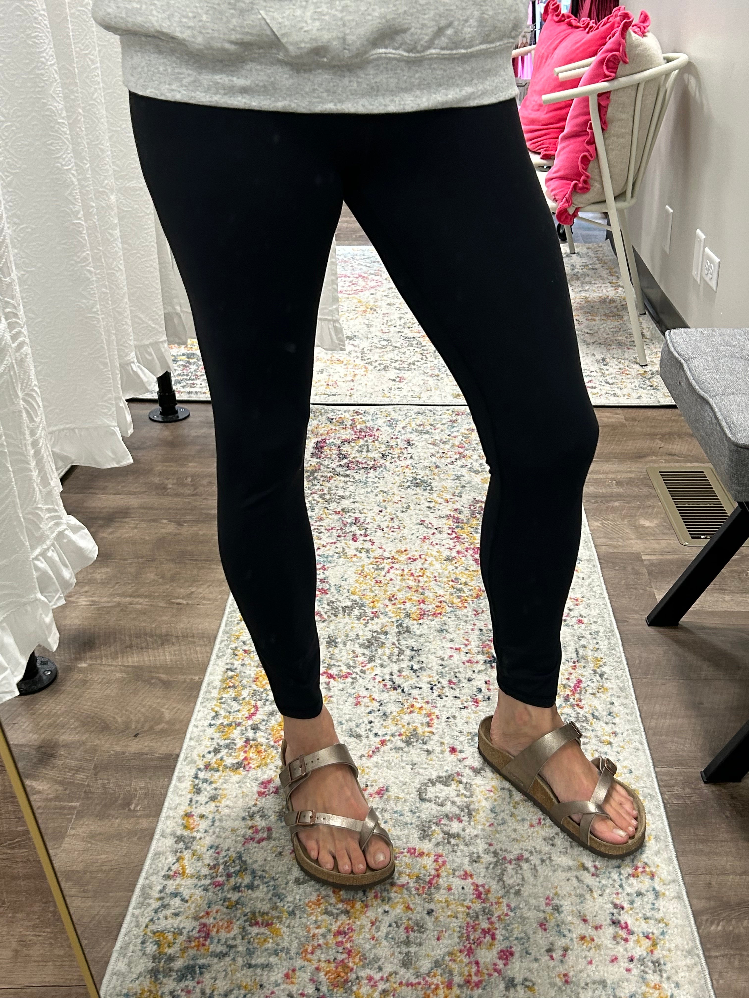 Black Tummy Control Nylon Leggings - Posh West Boutique