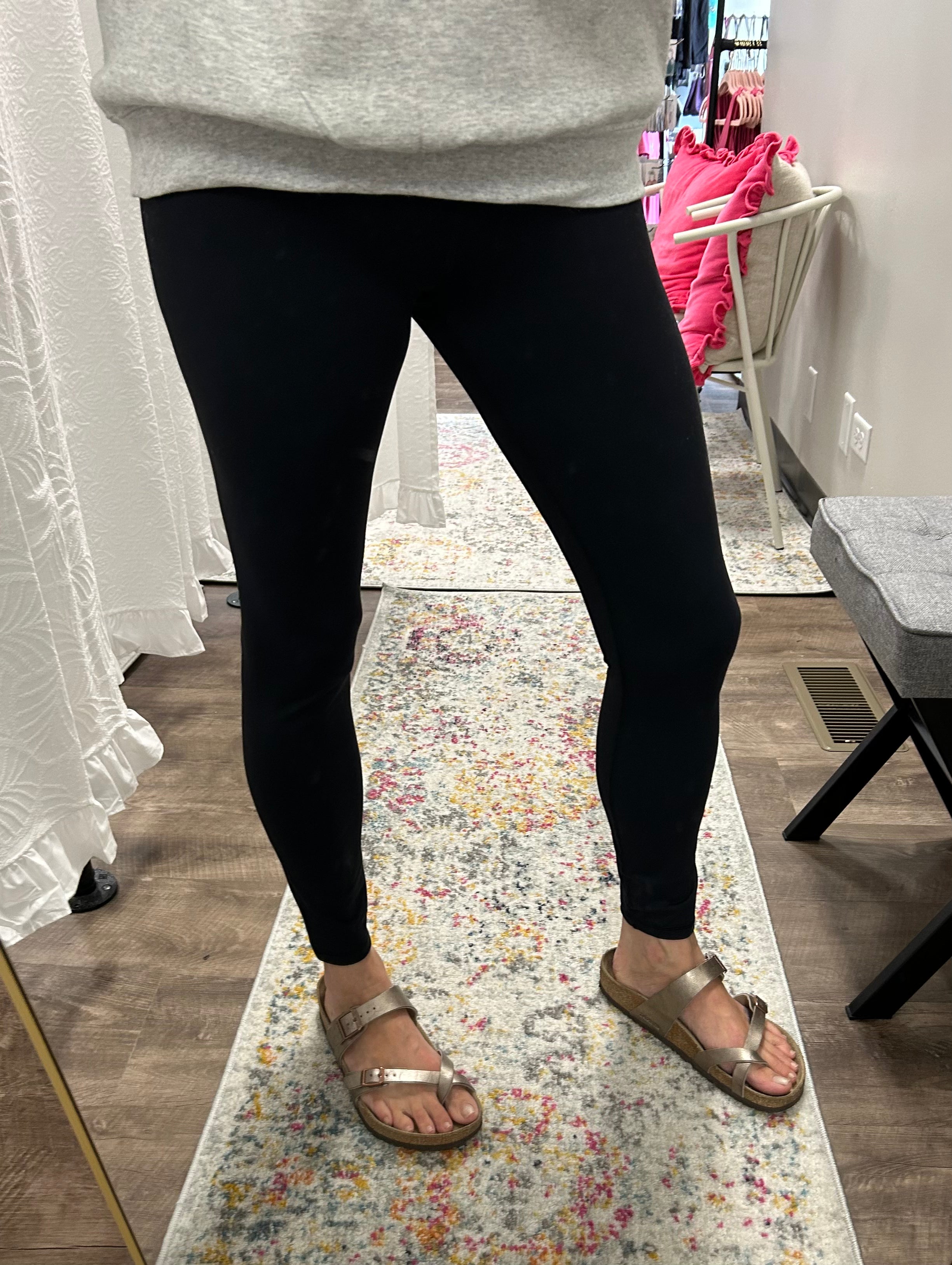 Black Tummy Control Nylon Leggings - Posh West Boutique