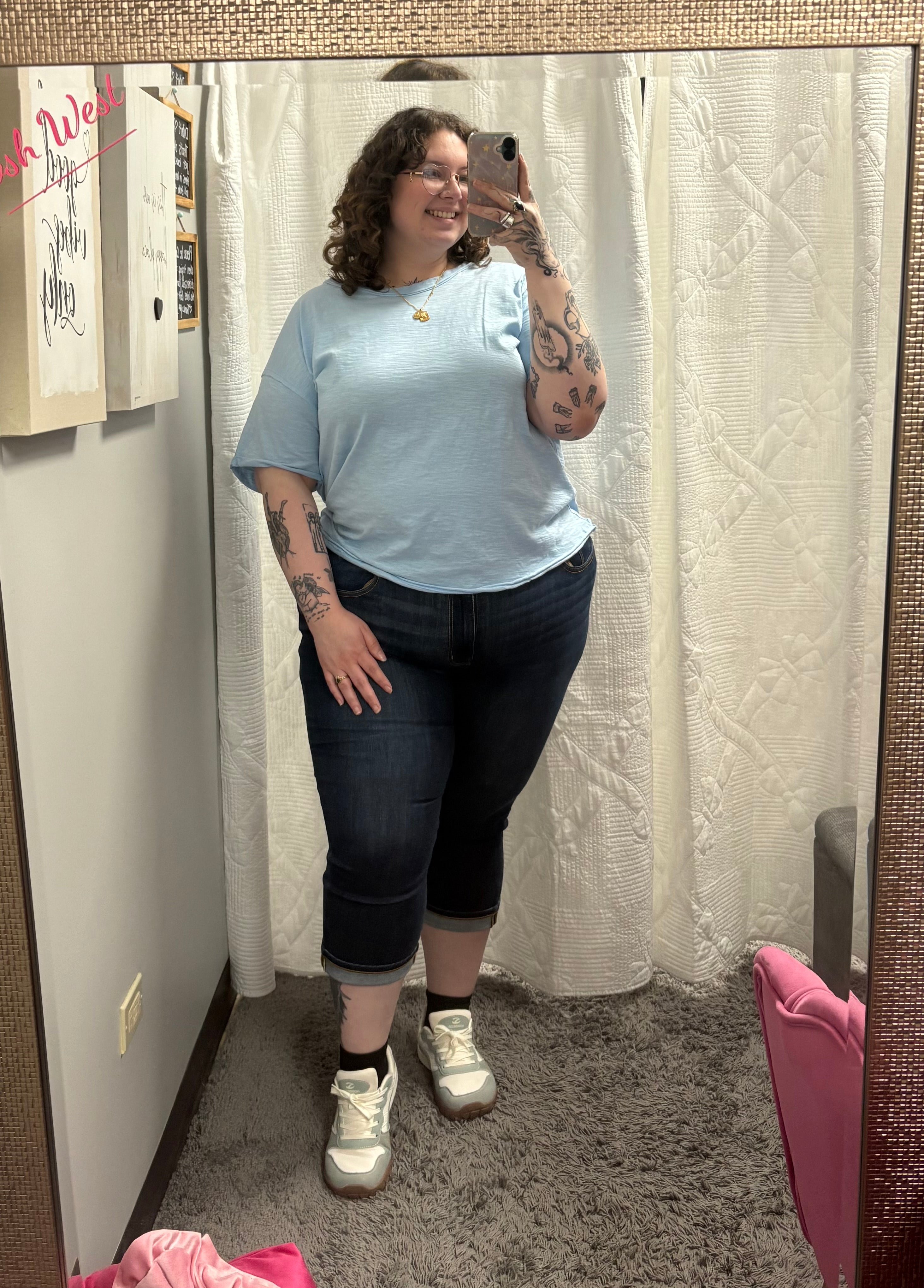 Judy Blue HW Capri w/ Single Cuff - Posh West Boutique