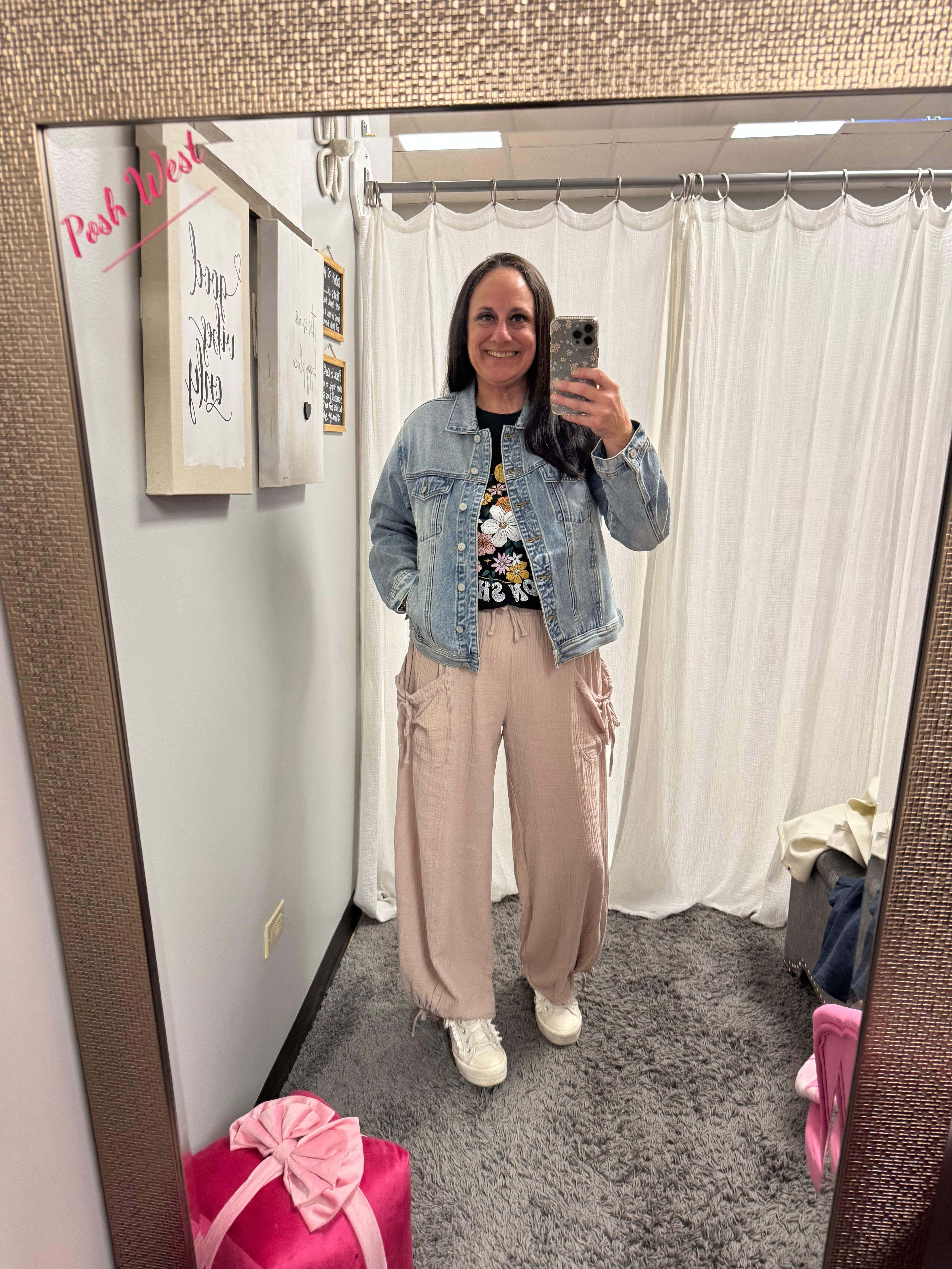 Mauve Vintage Gauze Jogger Pants - Posh West Boutique